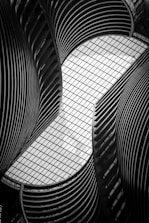 Curving modern architecture with glass ceiling