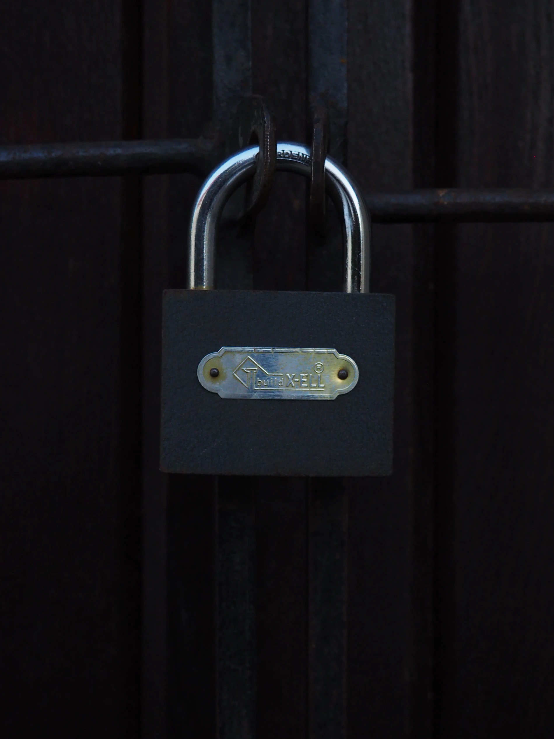 Secure metal gate protected by a heavy-duty padlock
