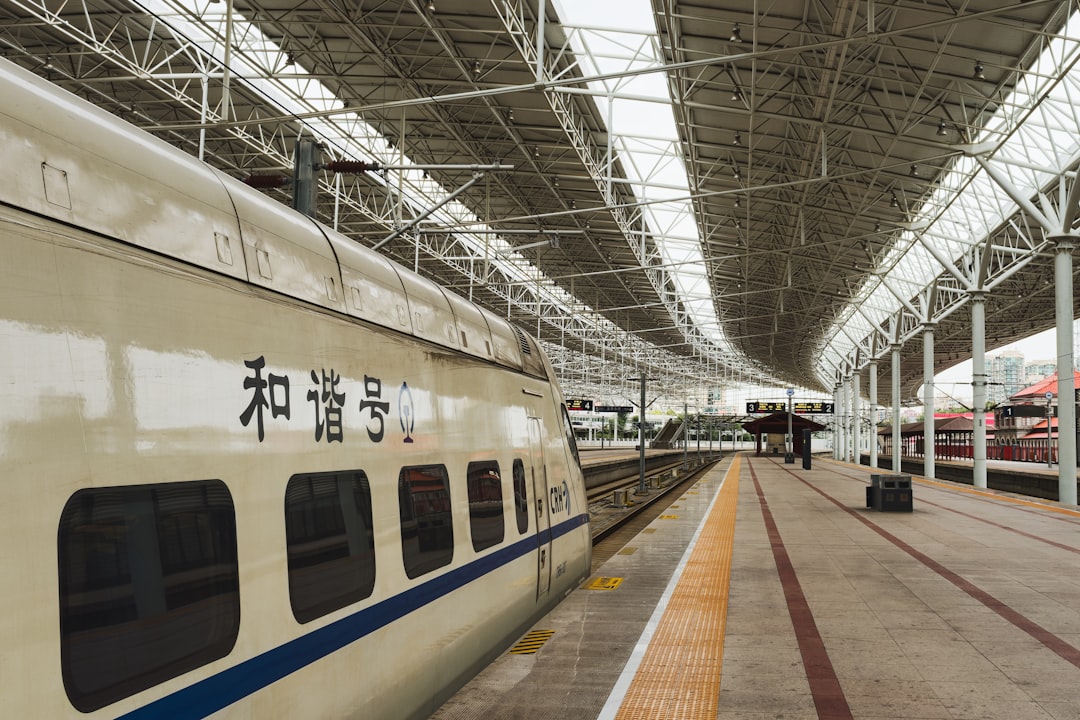 High-speed train at a station platform in China
