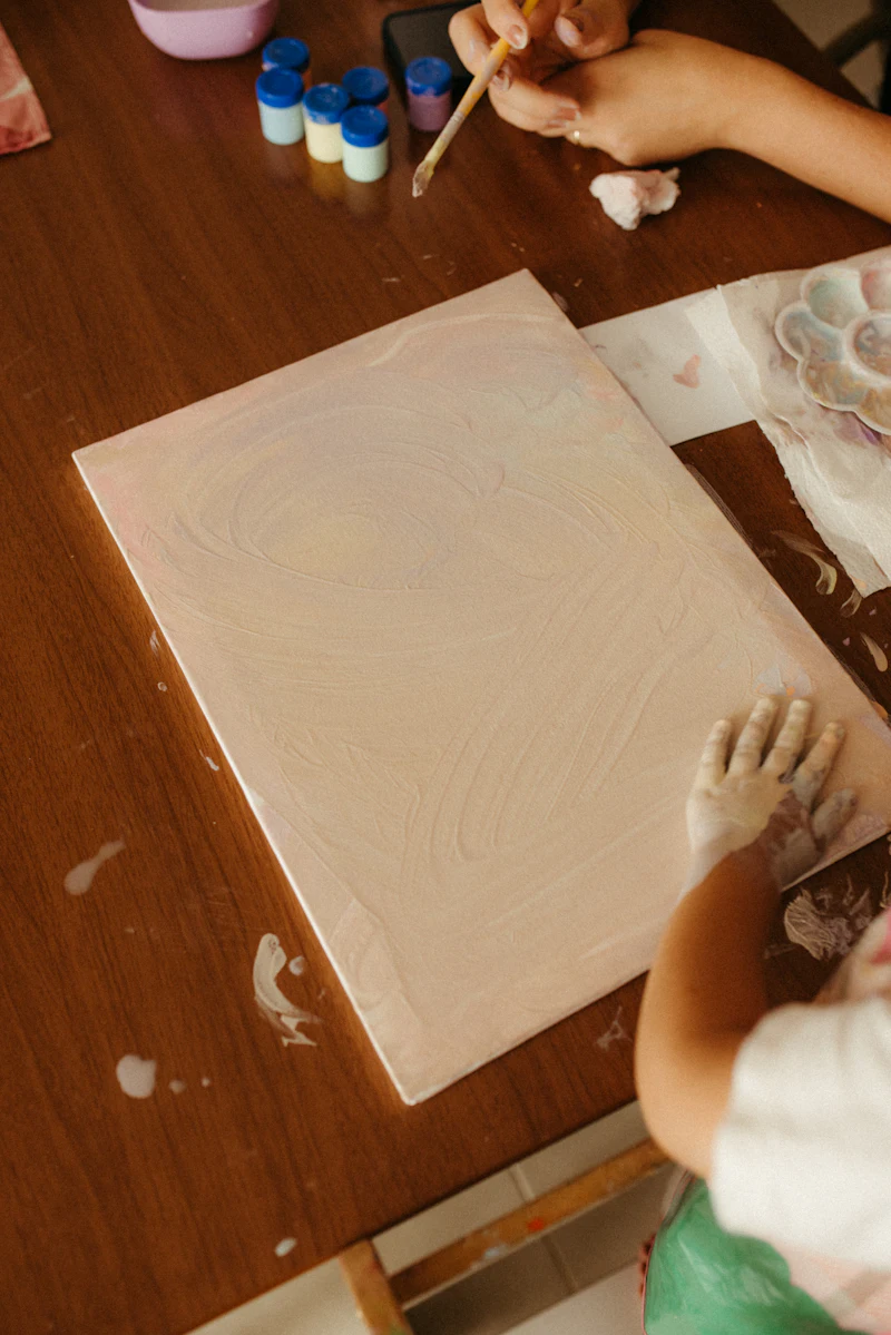 Children taking part in a creative art and craft session