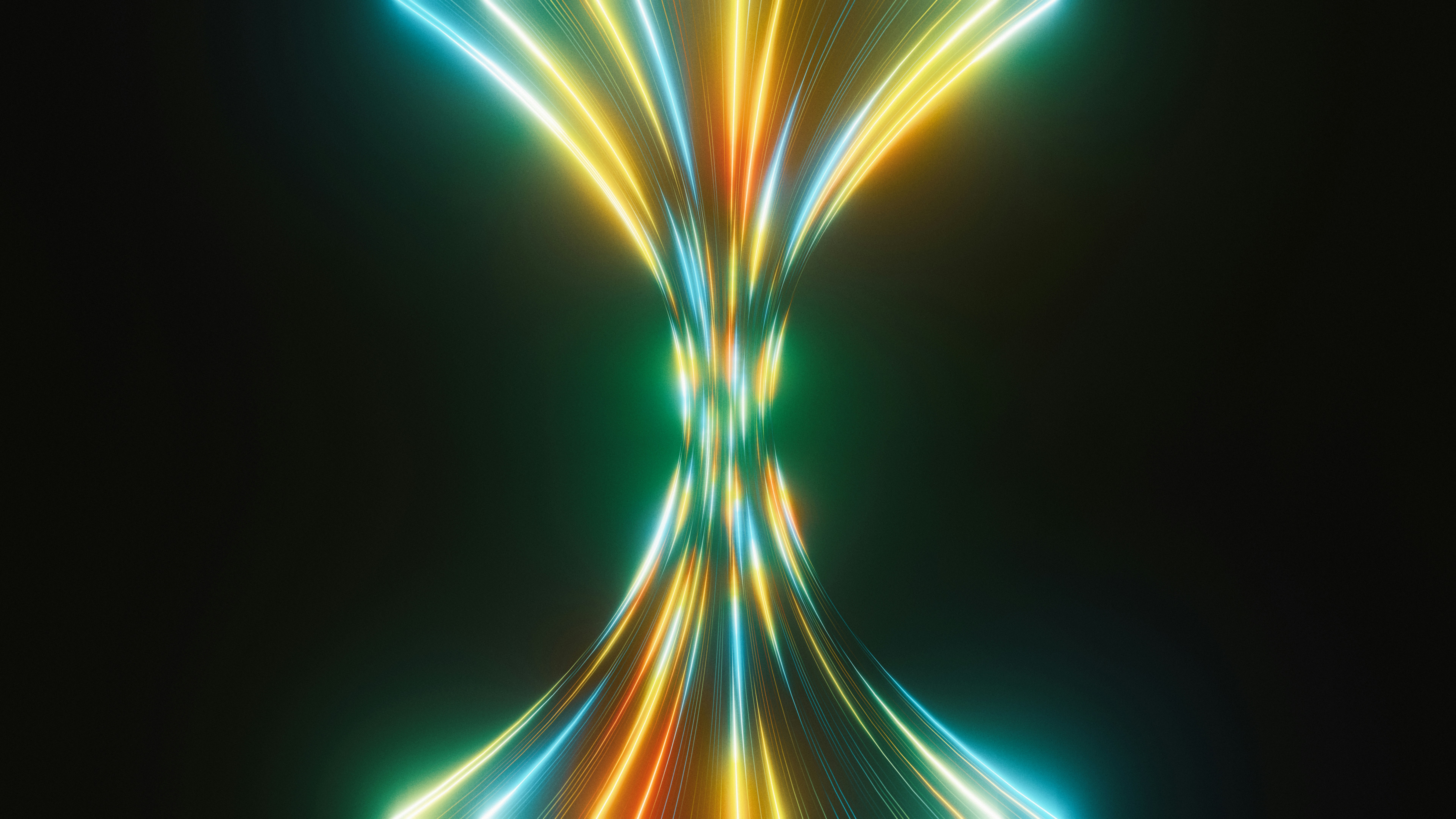 Abstract colorful light streaks on black background