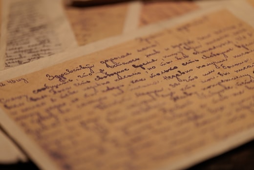 Vintage handwriting on aged paper