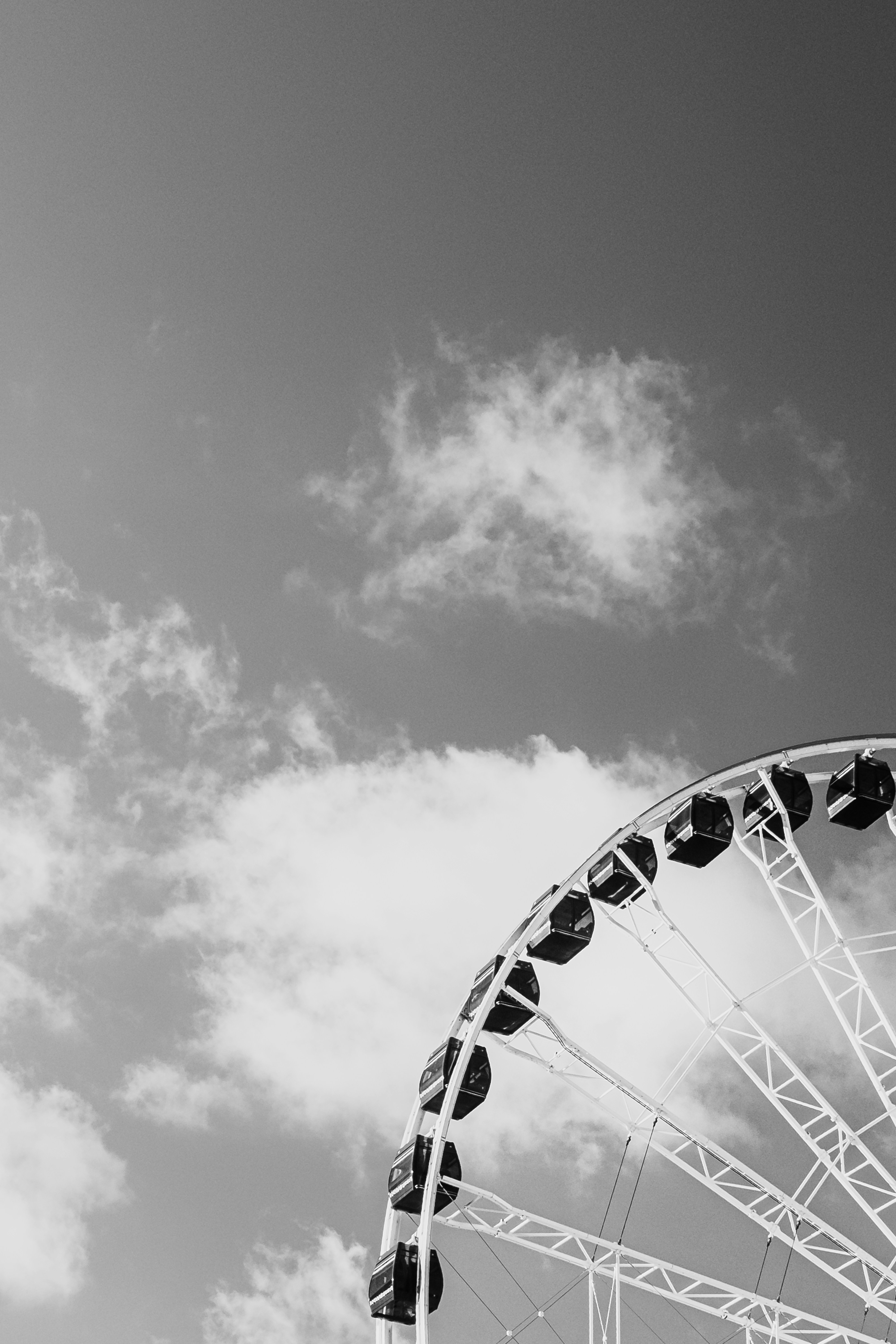 Ferris wheel against a cloudy sky