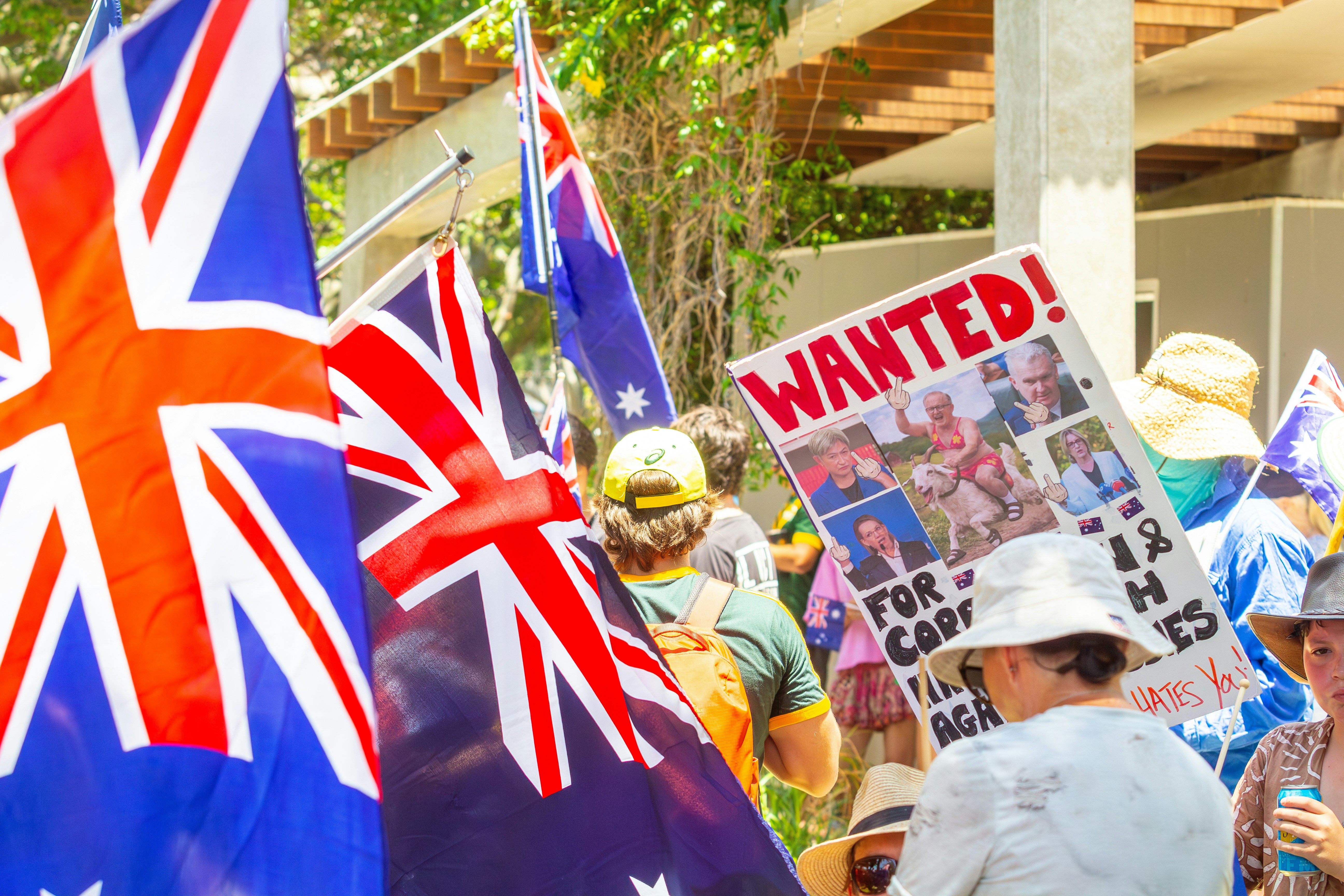 Australian flags and a 
