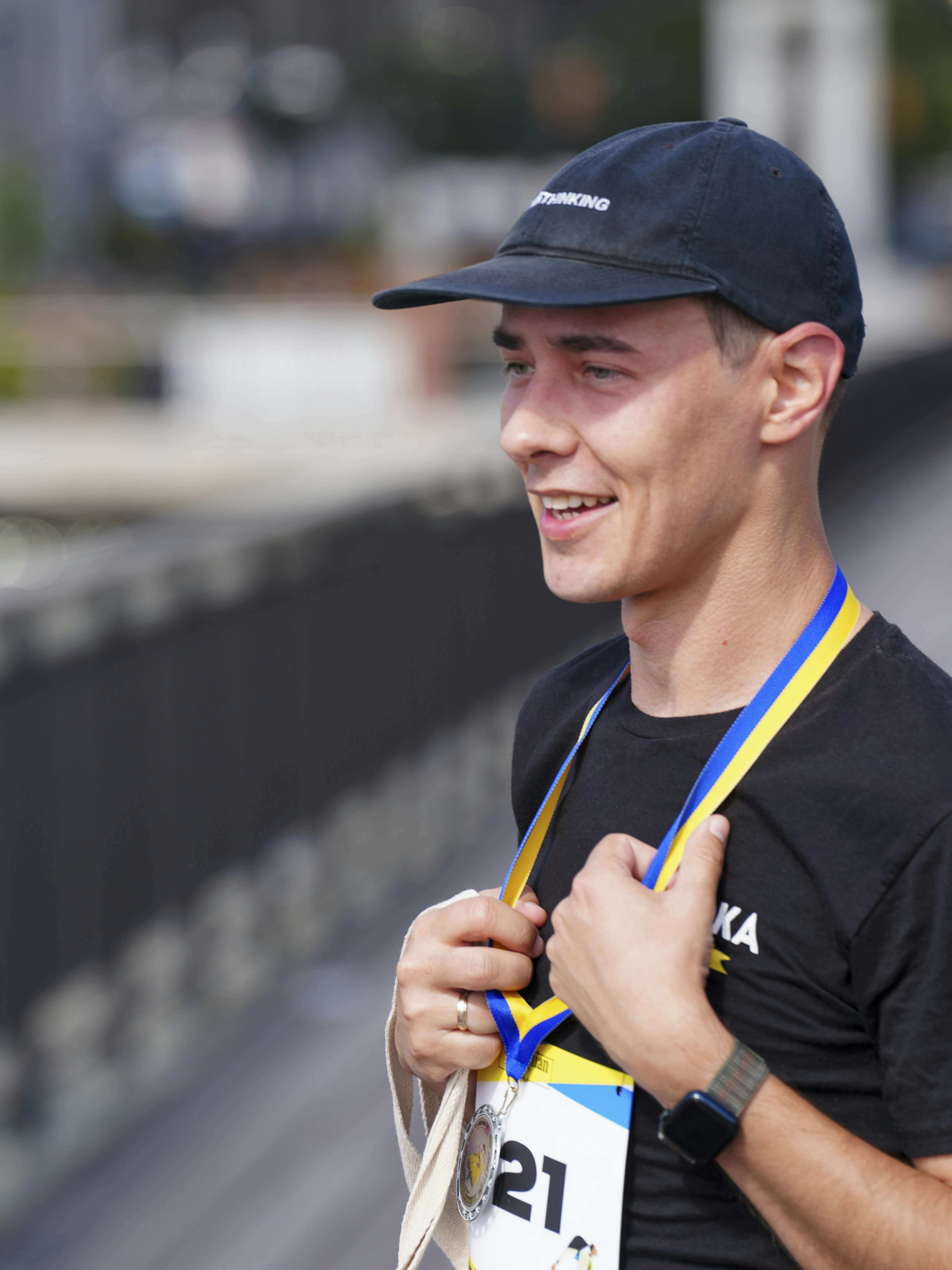 Group photo of participants and firefighters