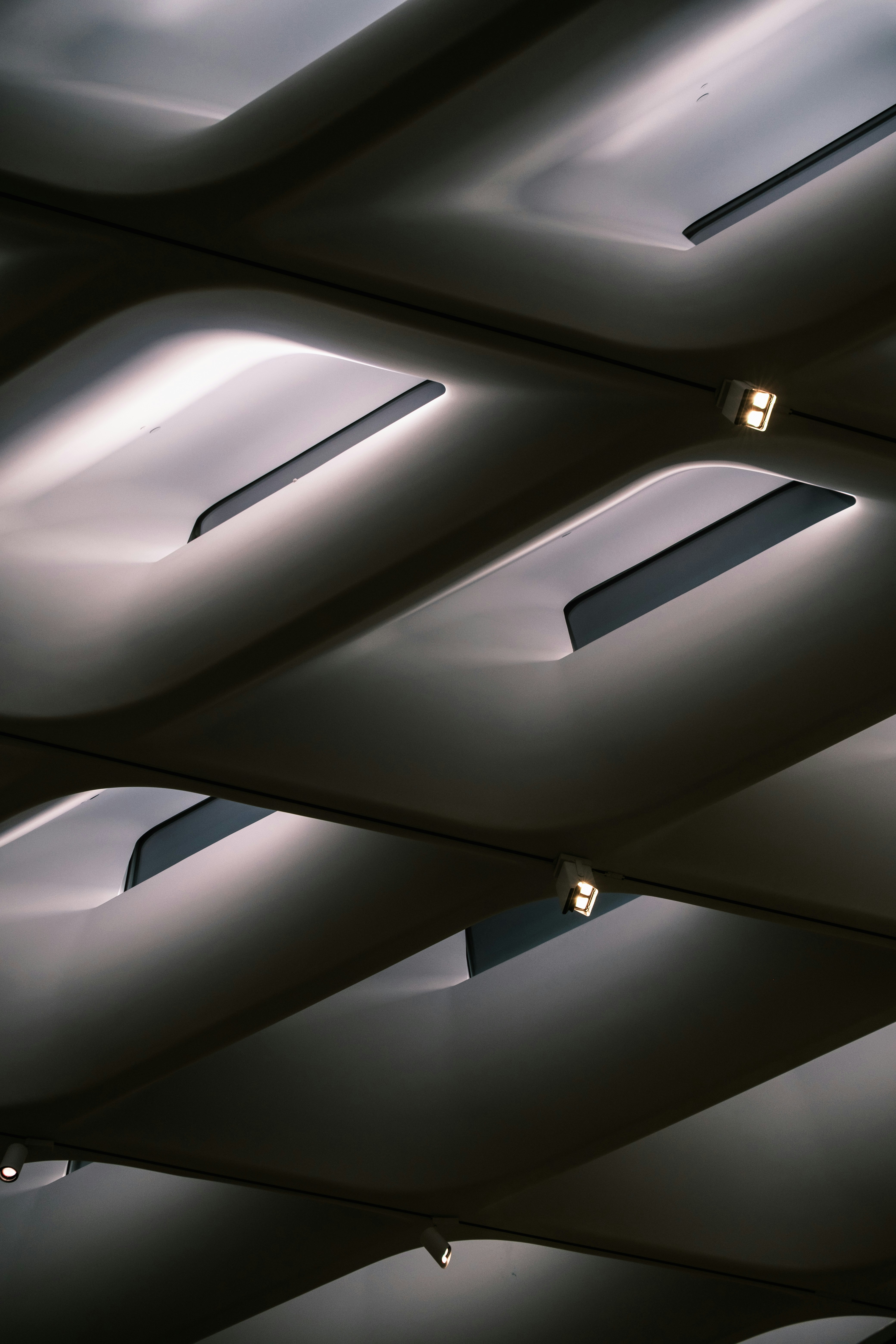 Modern ceiling design with integrated lighting