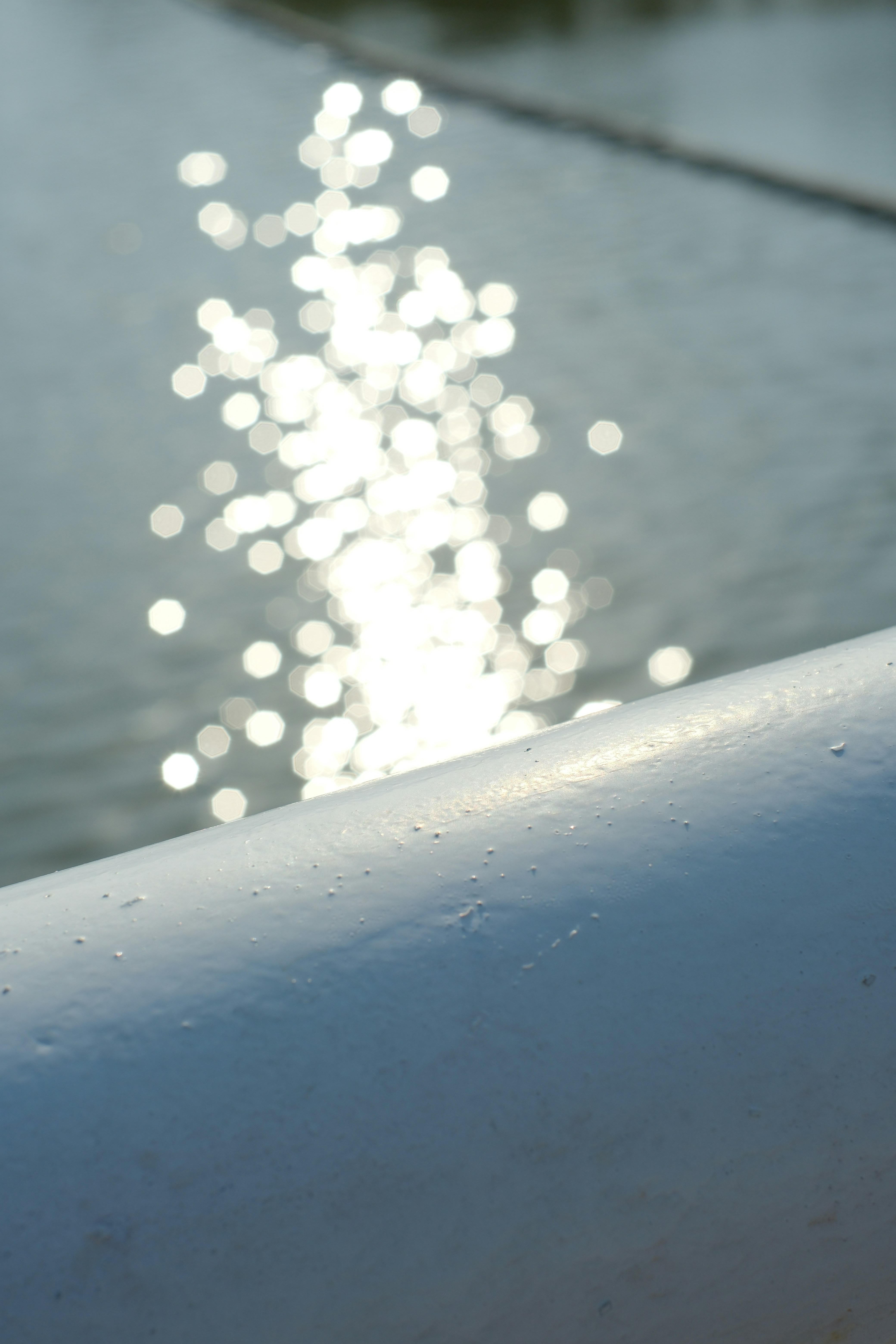 Sunlight reflects on the water surface