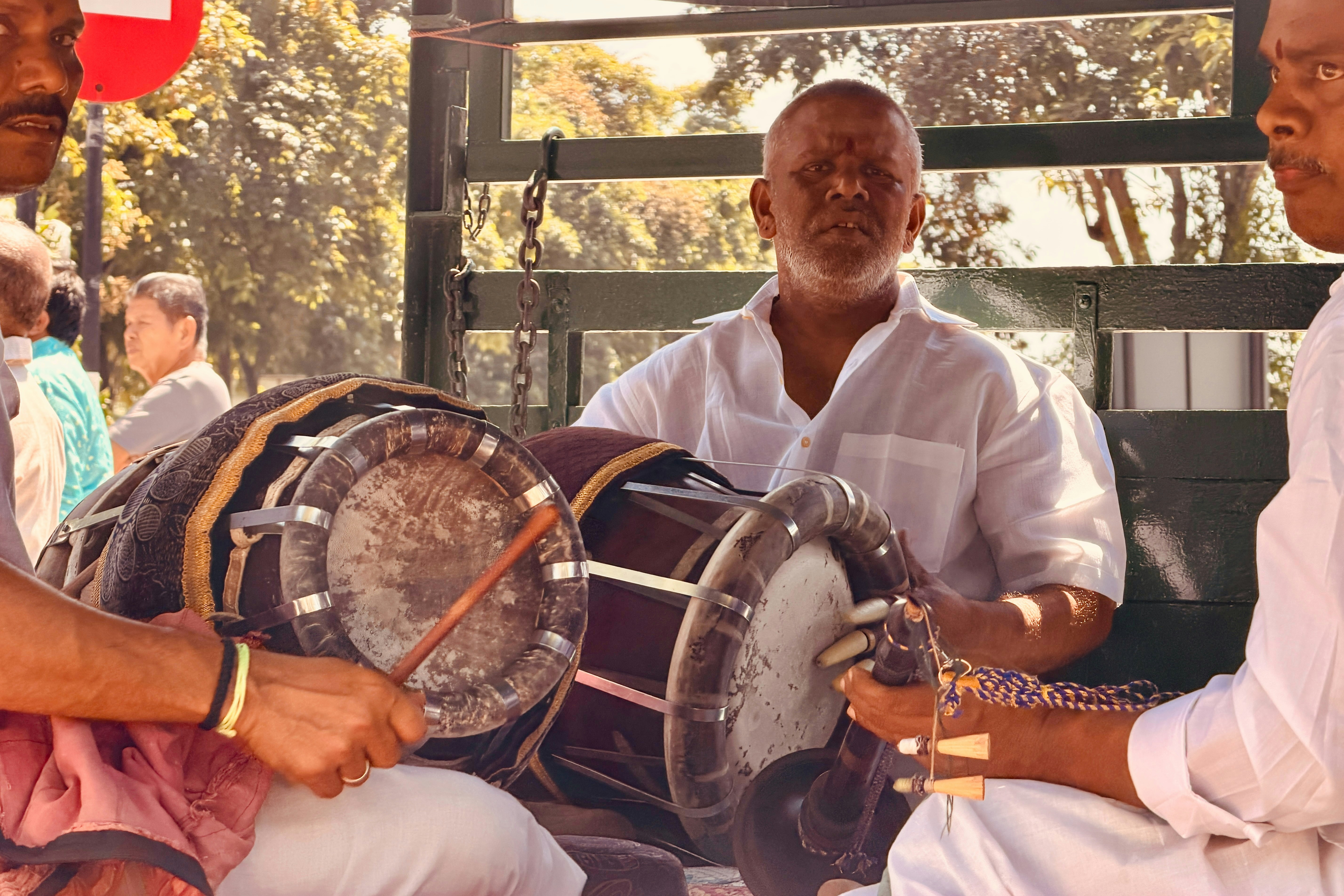 Musicians playing traditional indian drums