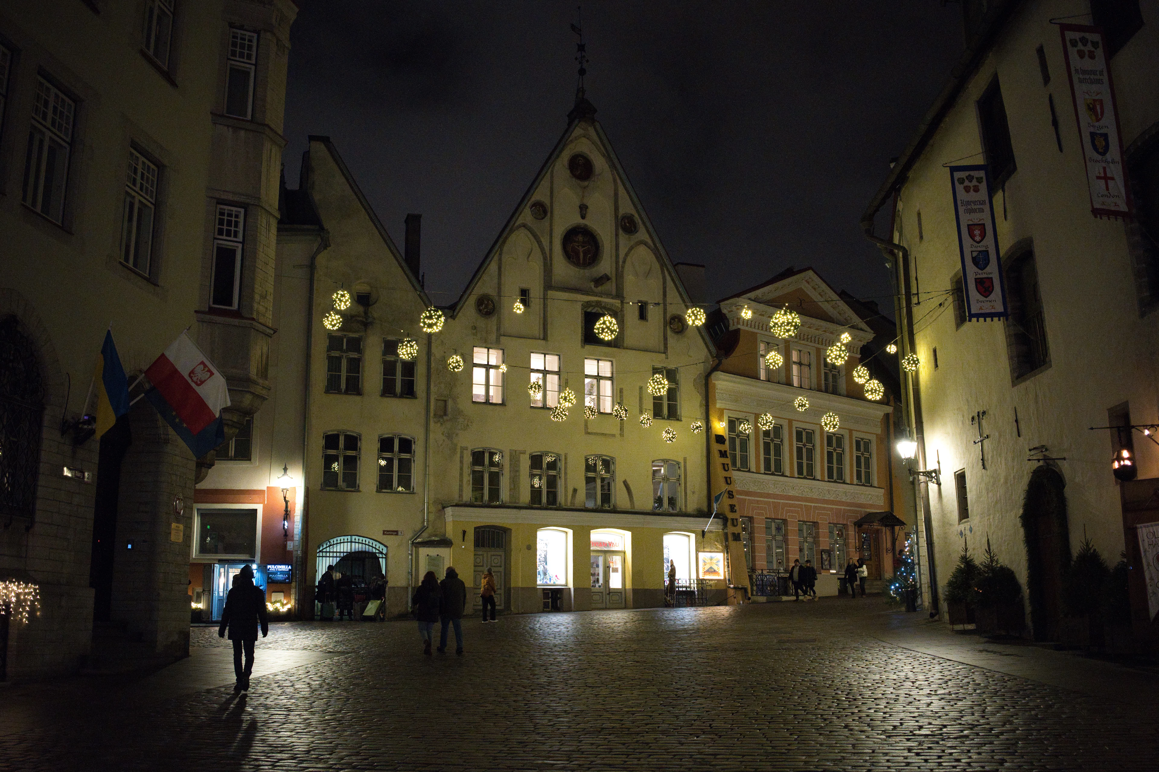Tallinn Old Town in winter lights