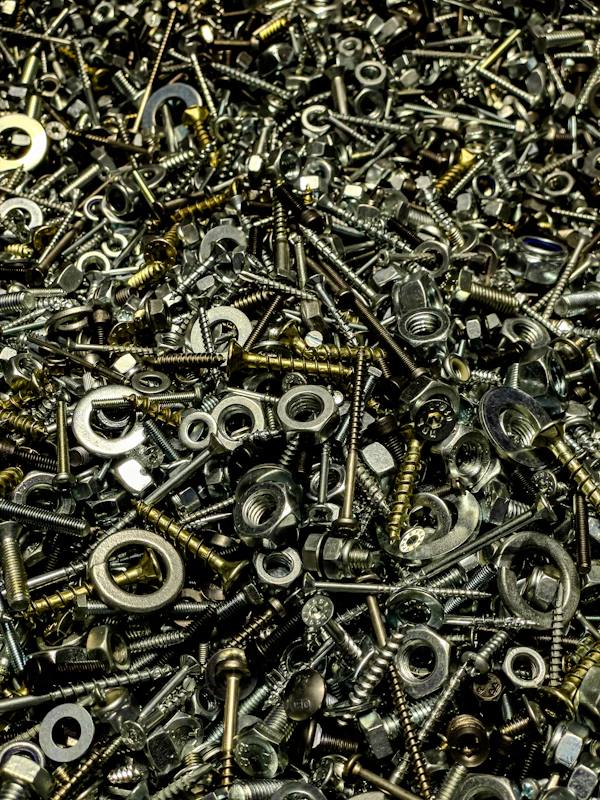Assorted screws, bolts, and fasteners