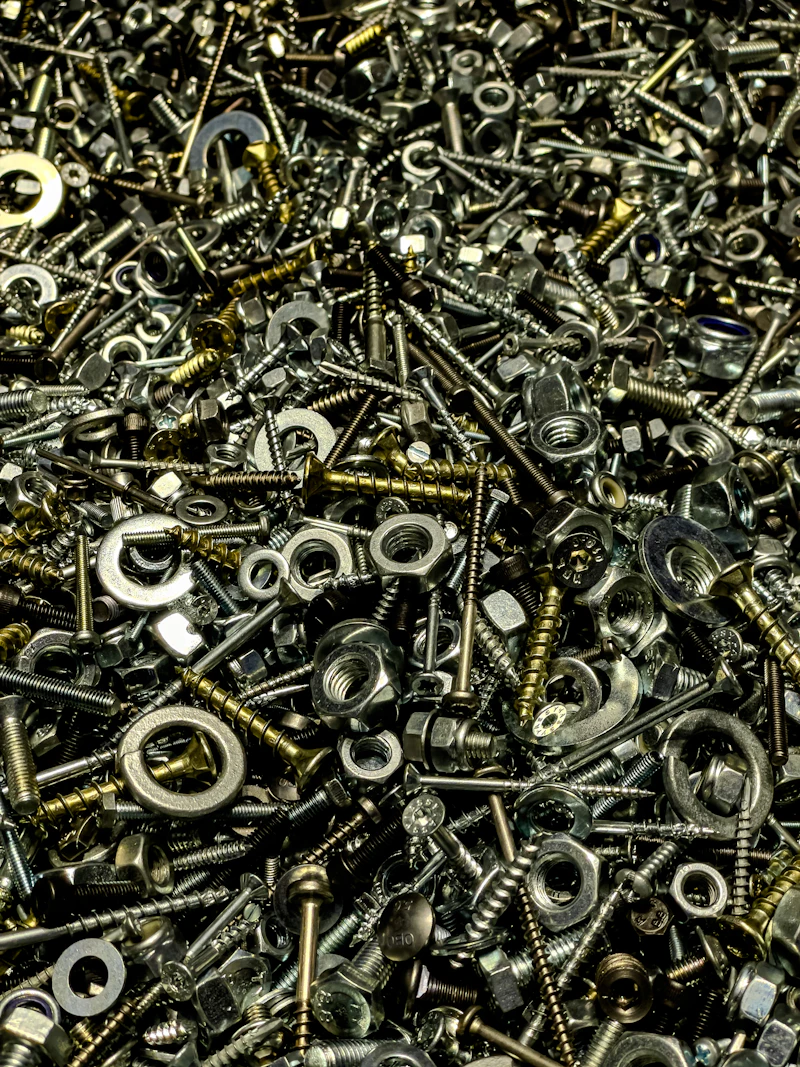Assorted nuts, bolts, and washers for general fasteners