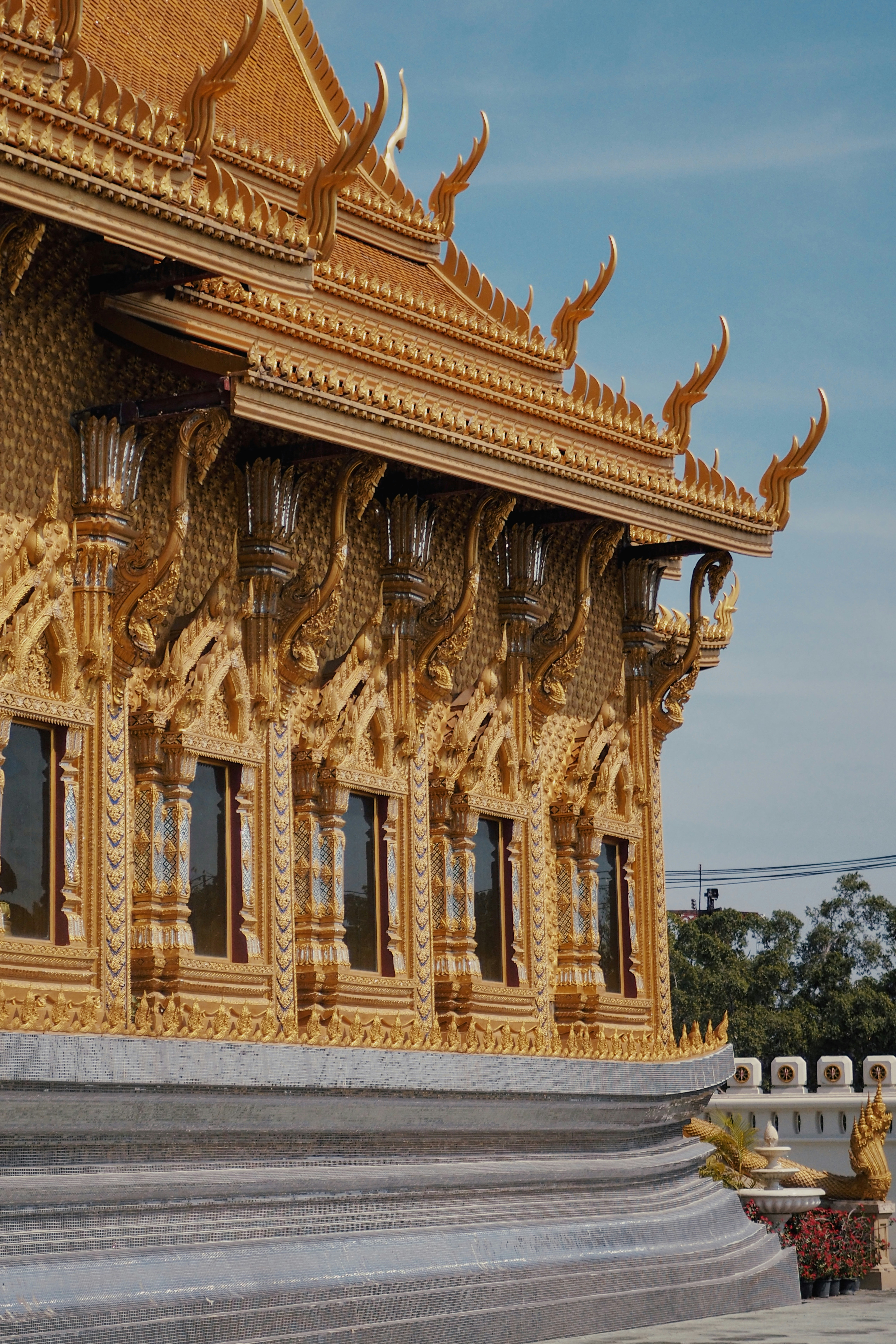 Ornate golden temple facade with intricate details