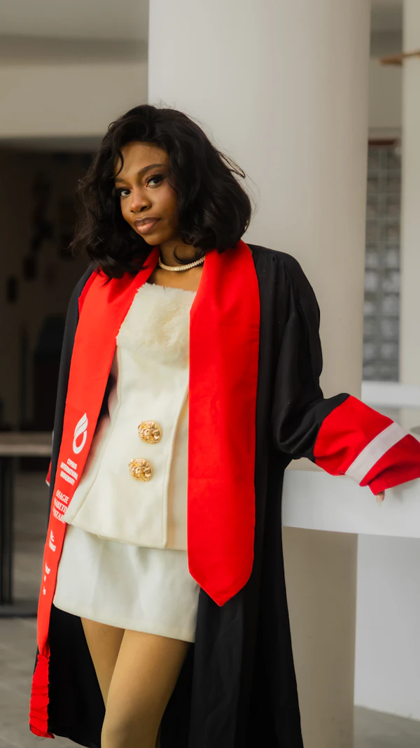 Black woman graduation confident