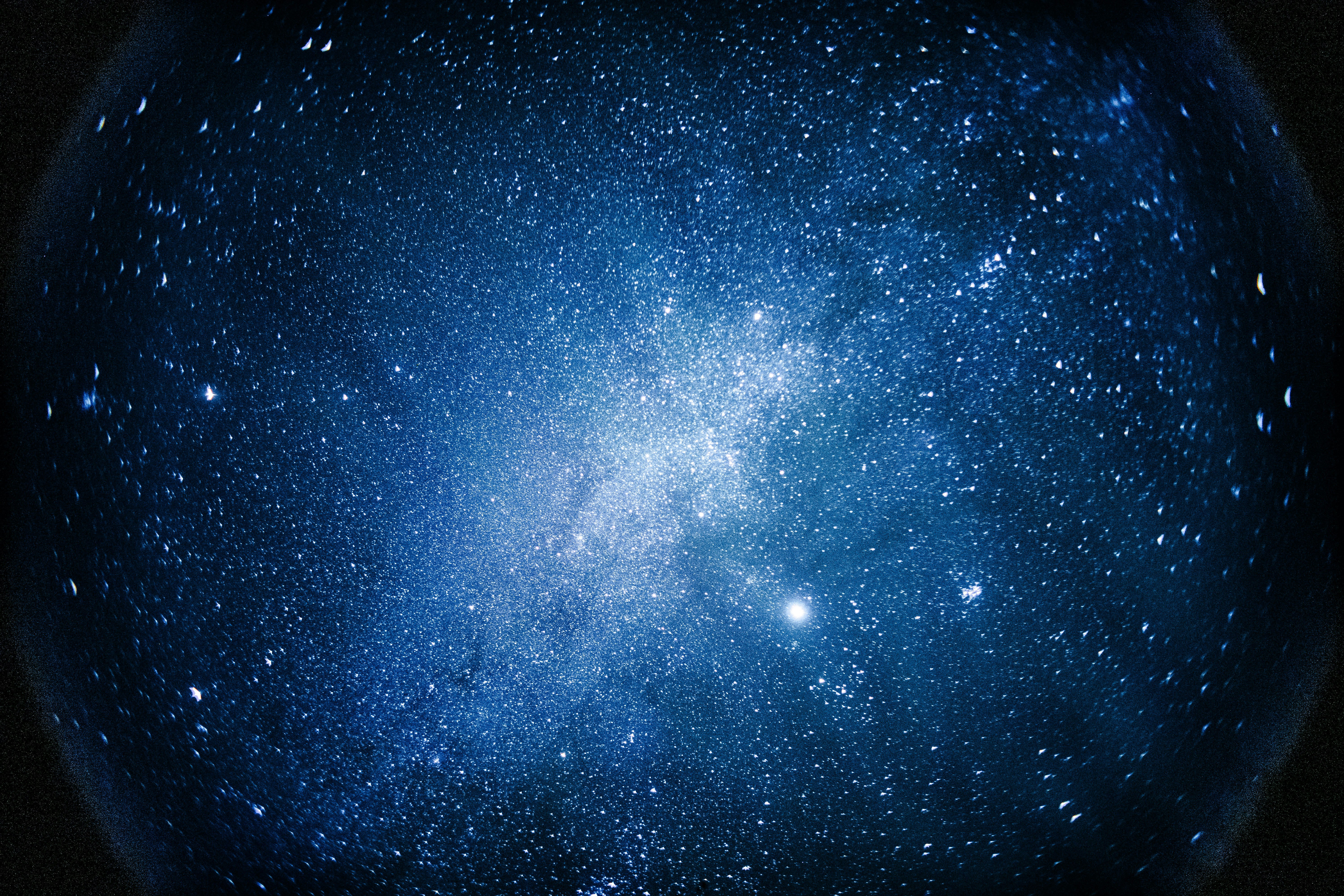 Deep blue space nebula