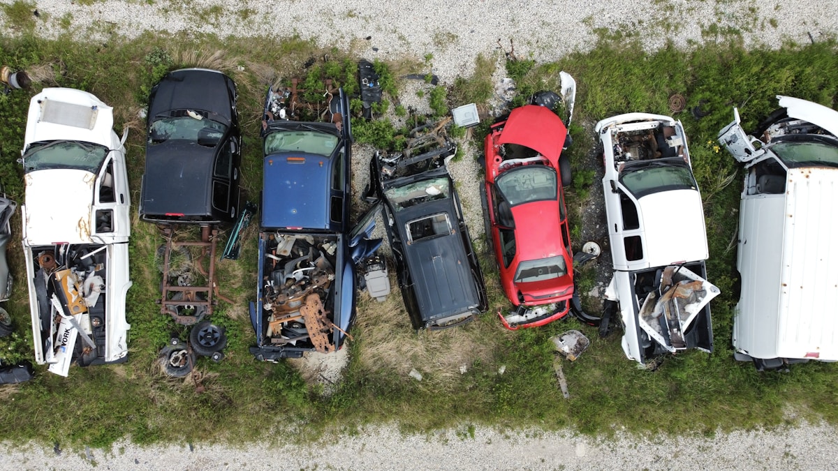 End-of-life vehicle processing image background image