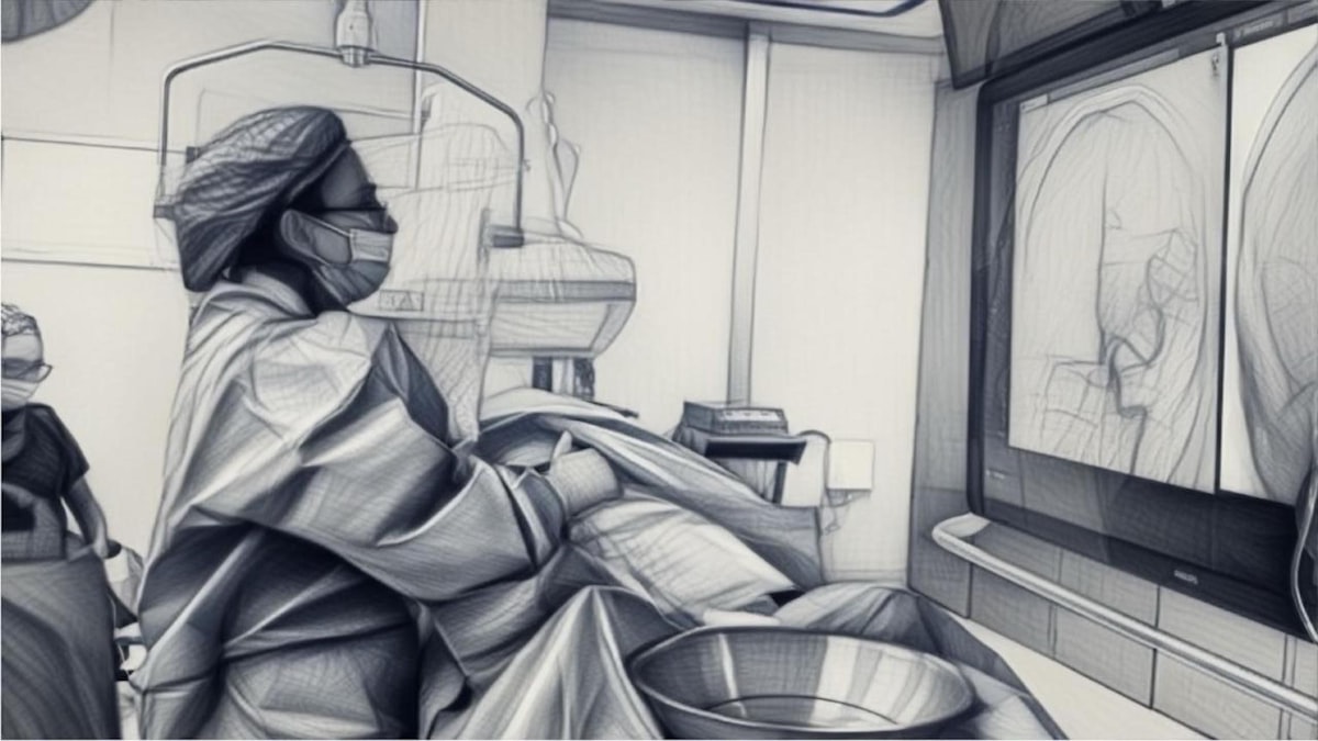Surgeon reviewing scans in the OR, illustrating how AI tools for operating room nurses support point-of-care decisions