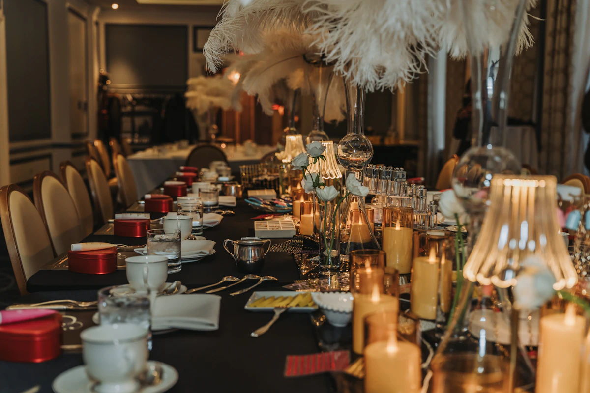 Elegant celebration dinner setting