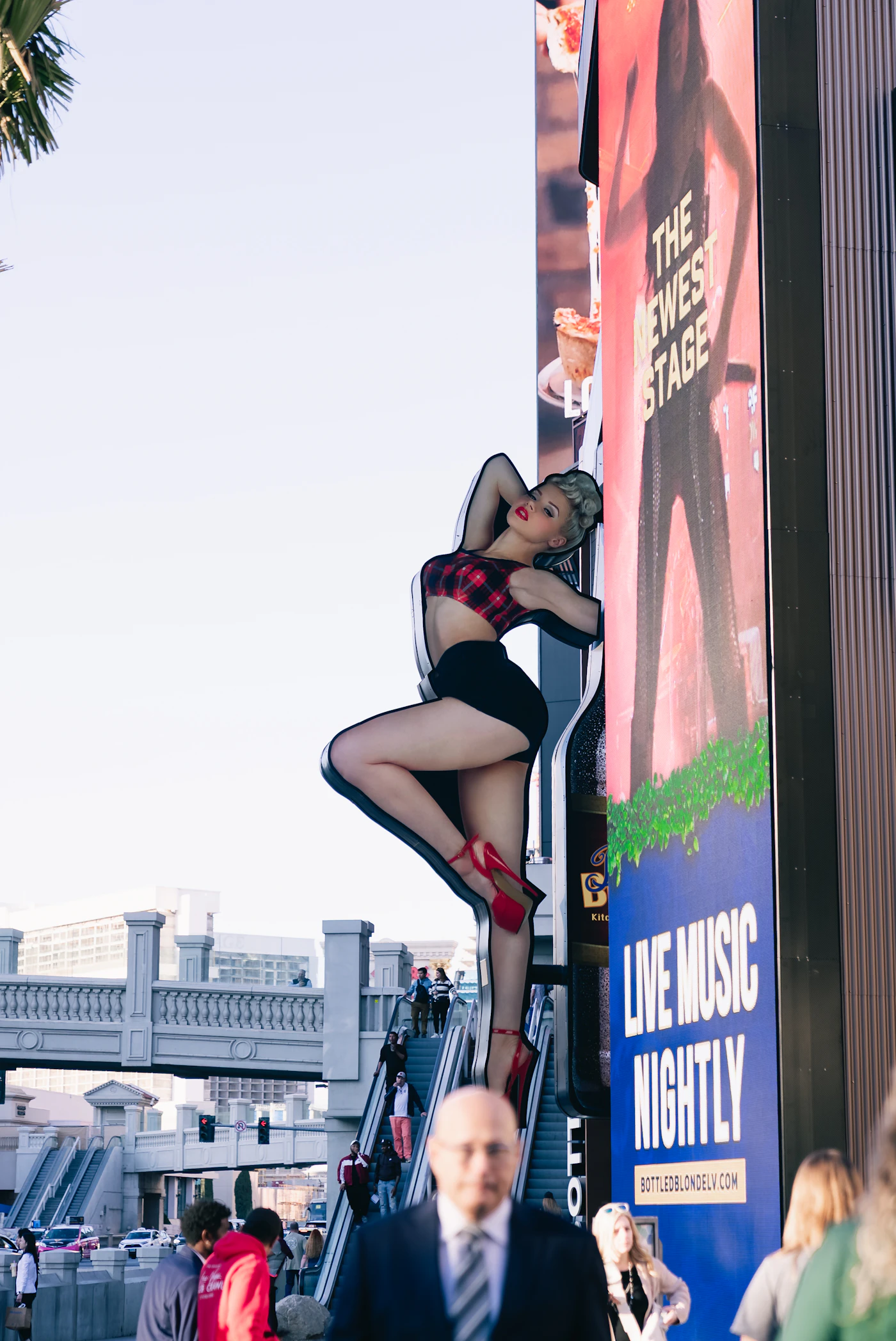Performer on facade