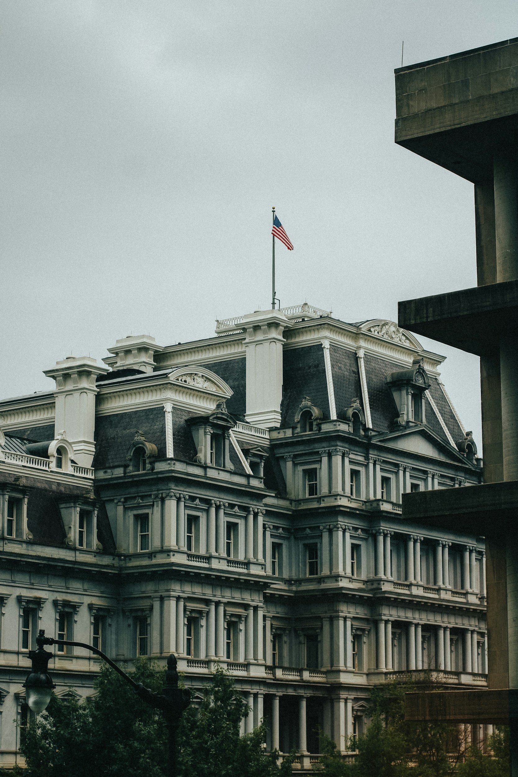 government house building flags