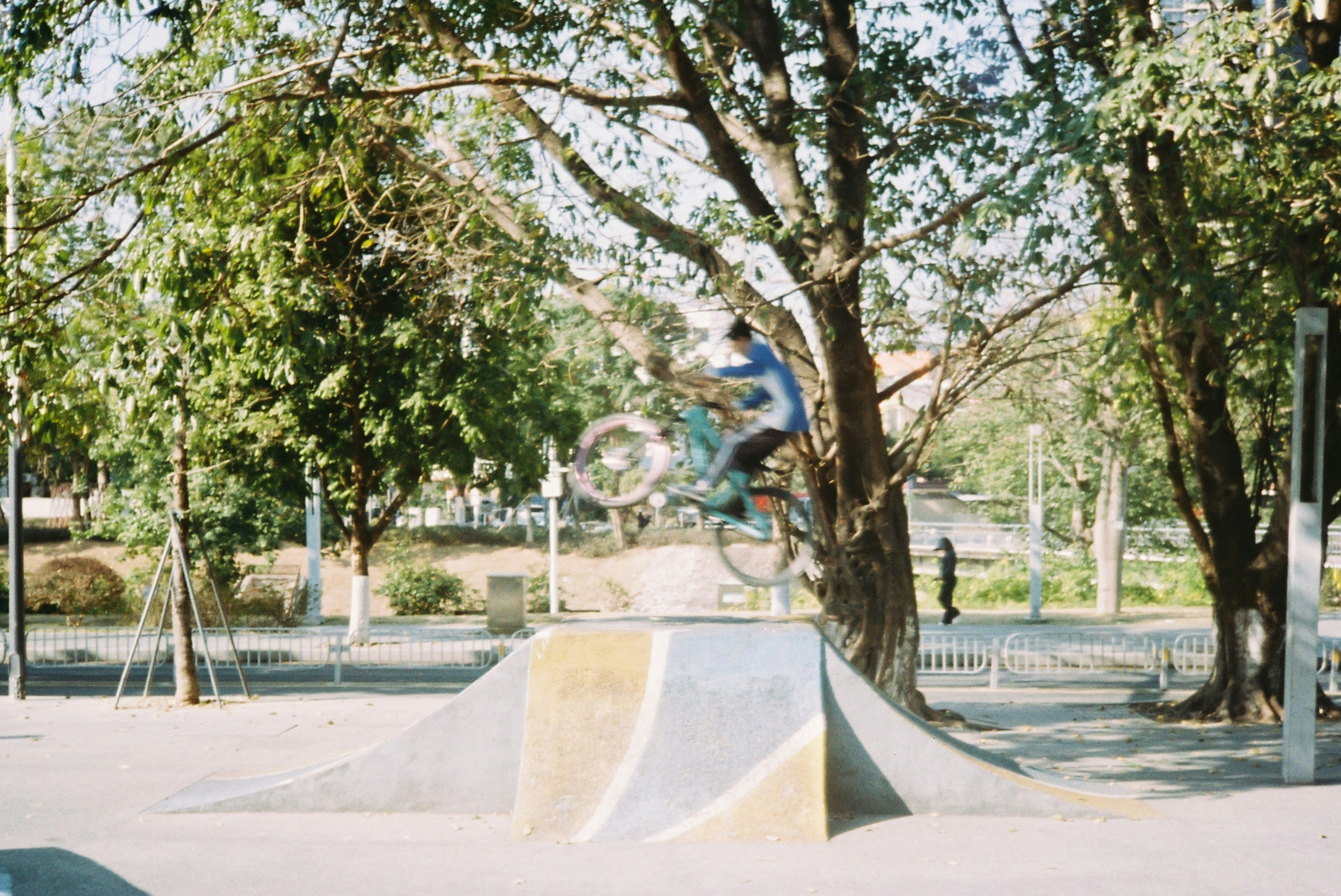 A person on a bicycle jumps over a ramp. photo – Free Park Image on ...