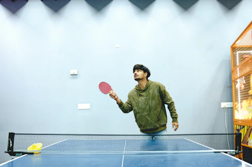 Player at a table tennis match