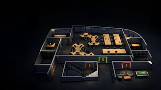 Architectural blueprint of a modern office space
