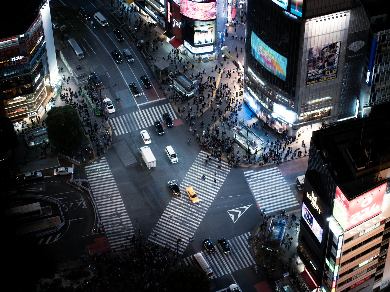 渋谷交差点の夜