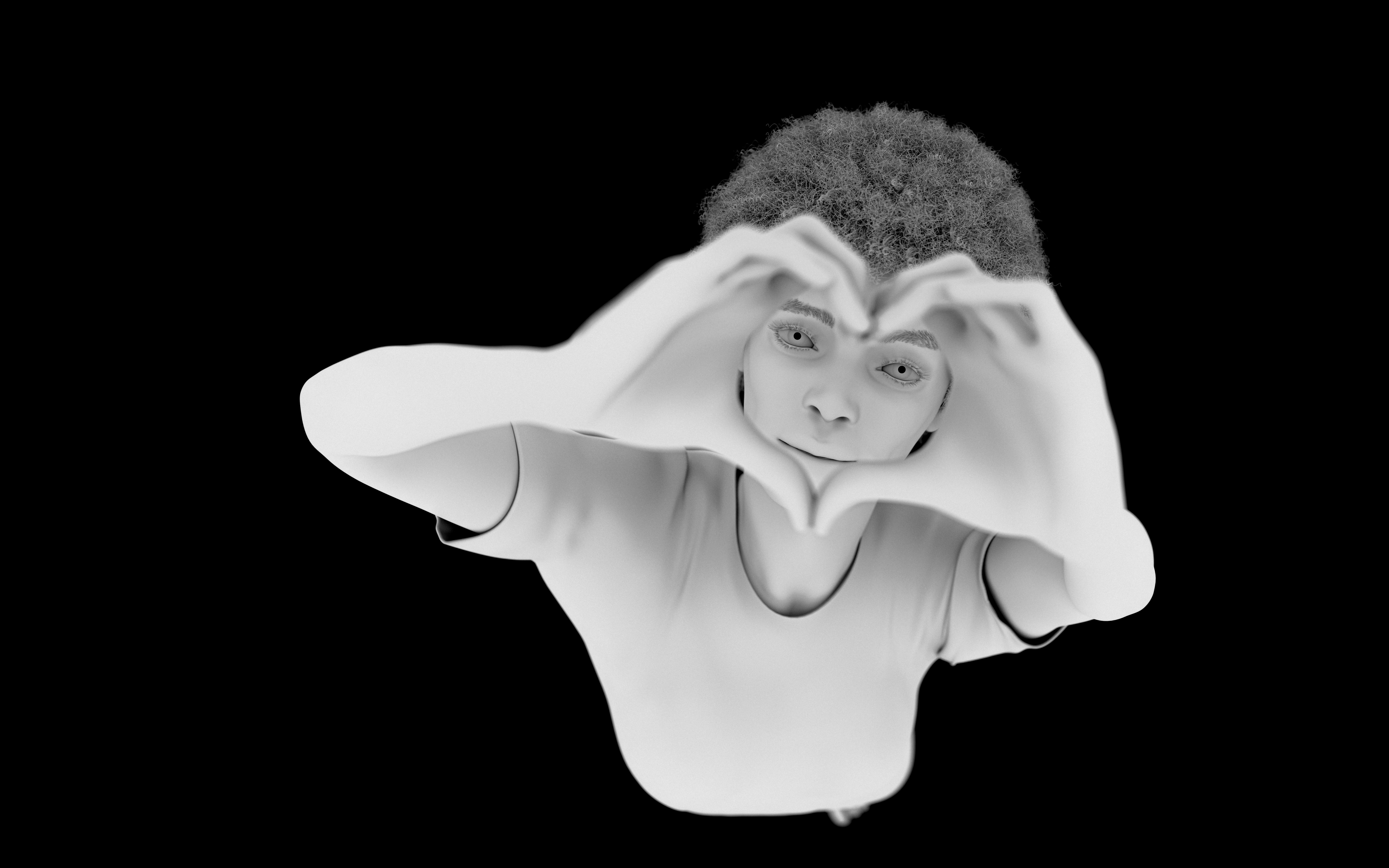 Persona que hace forma de corazón con las manos