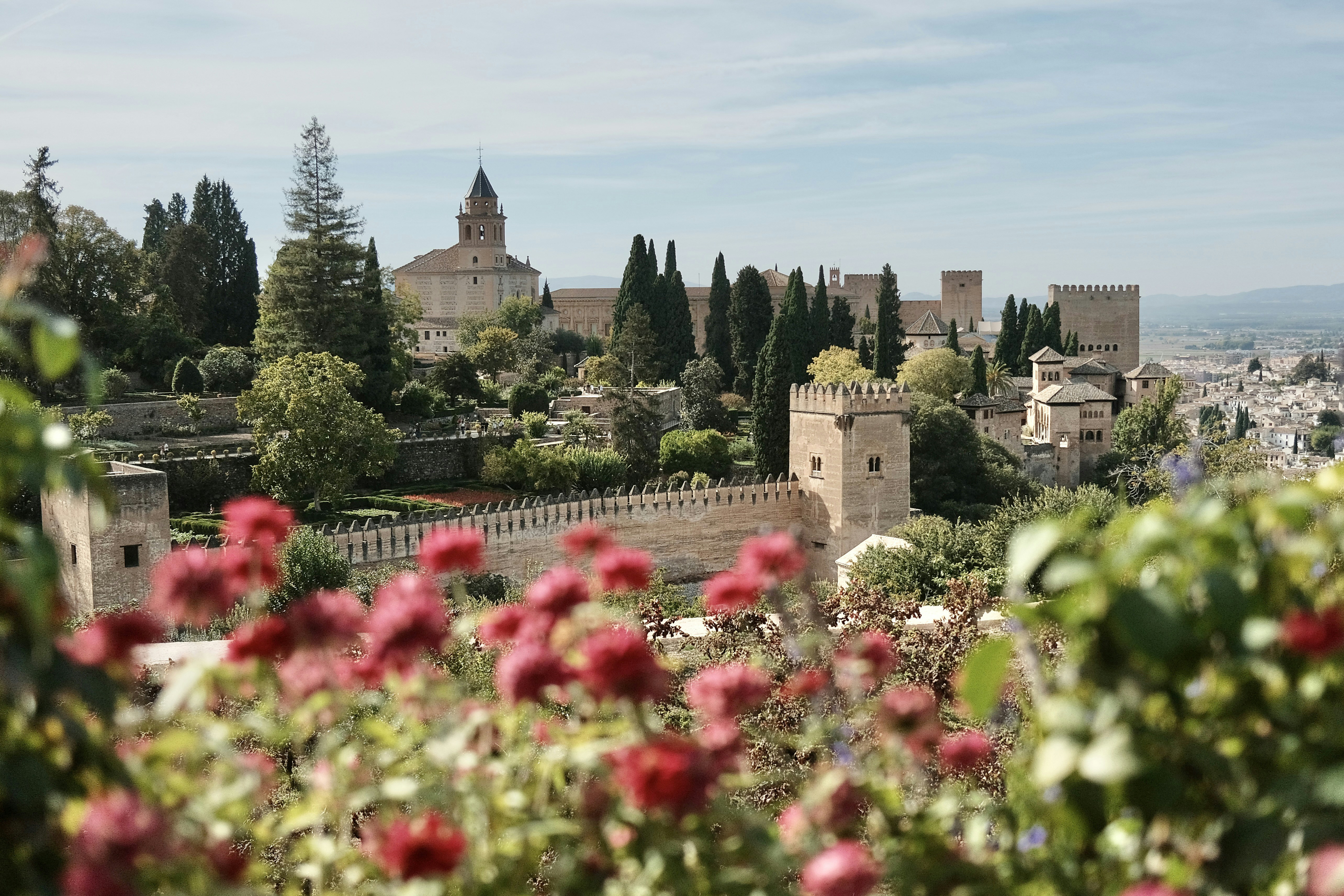 Alhambra palace and fortress complex in granada, spain.