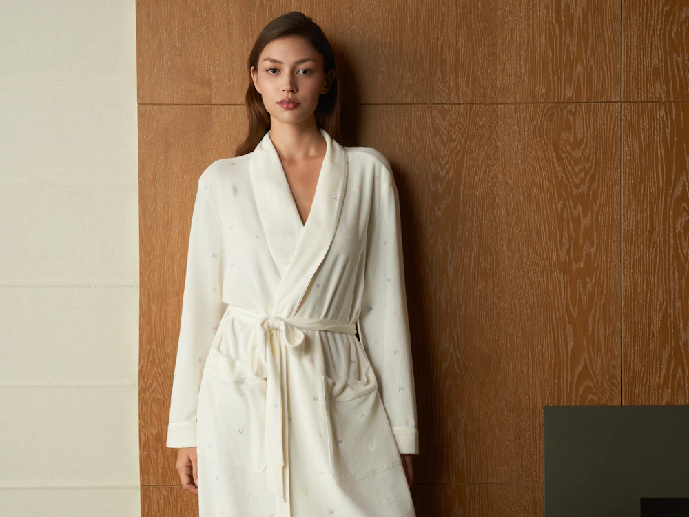 Waffle-Knit Robe
