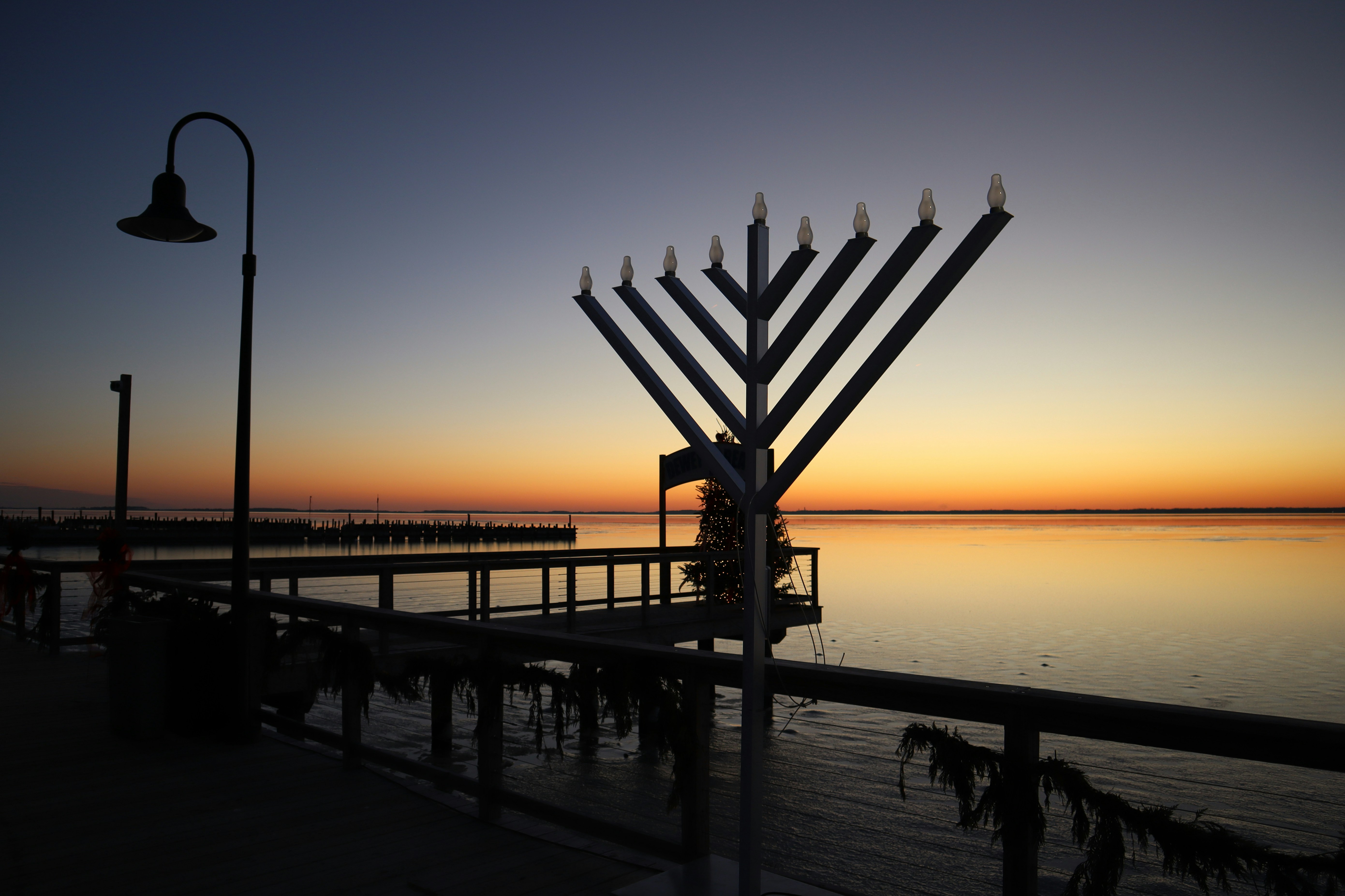 A sunset at a small harbor in Delaware, USA, was captured after a beautiful sunny day - Part 2