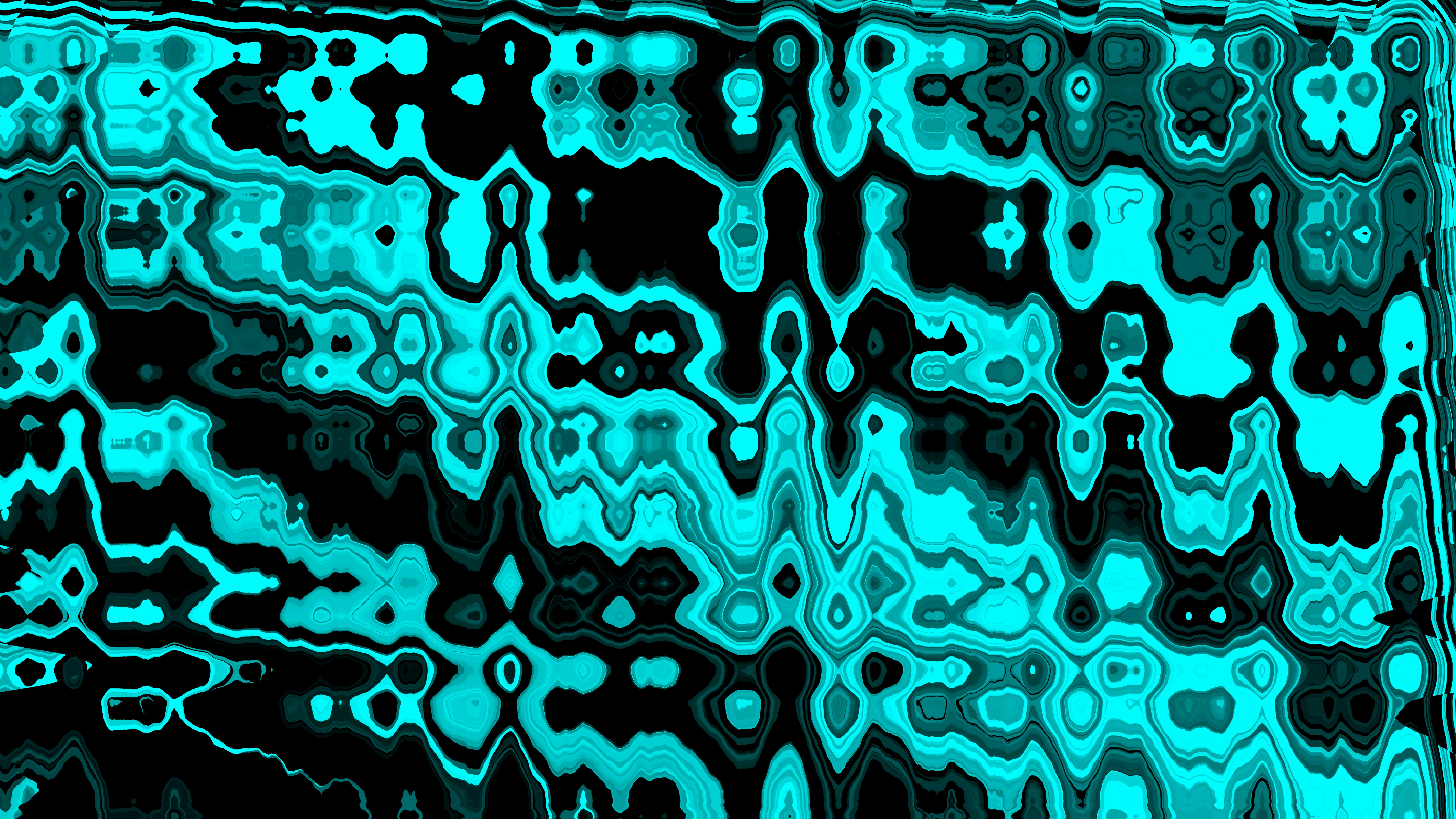 Abstract pattern of turquoise and black shapes