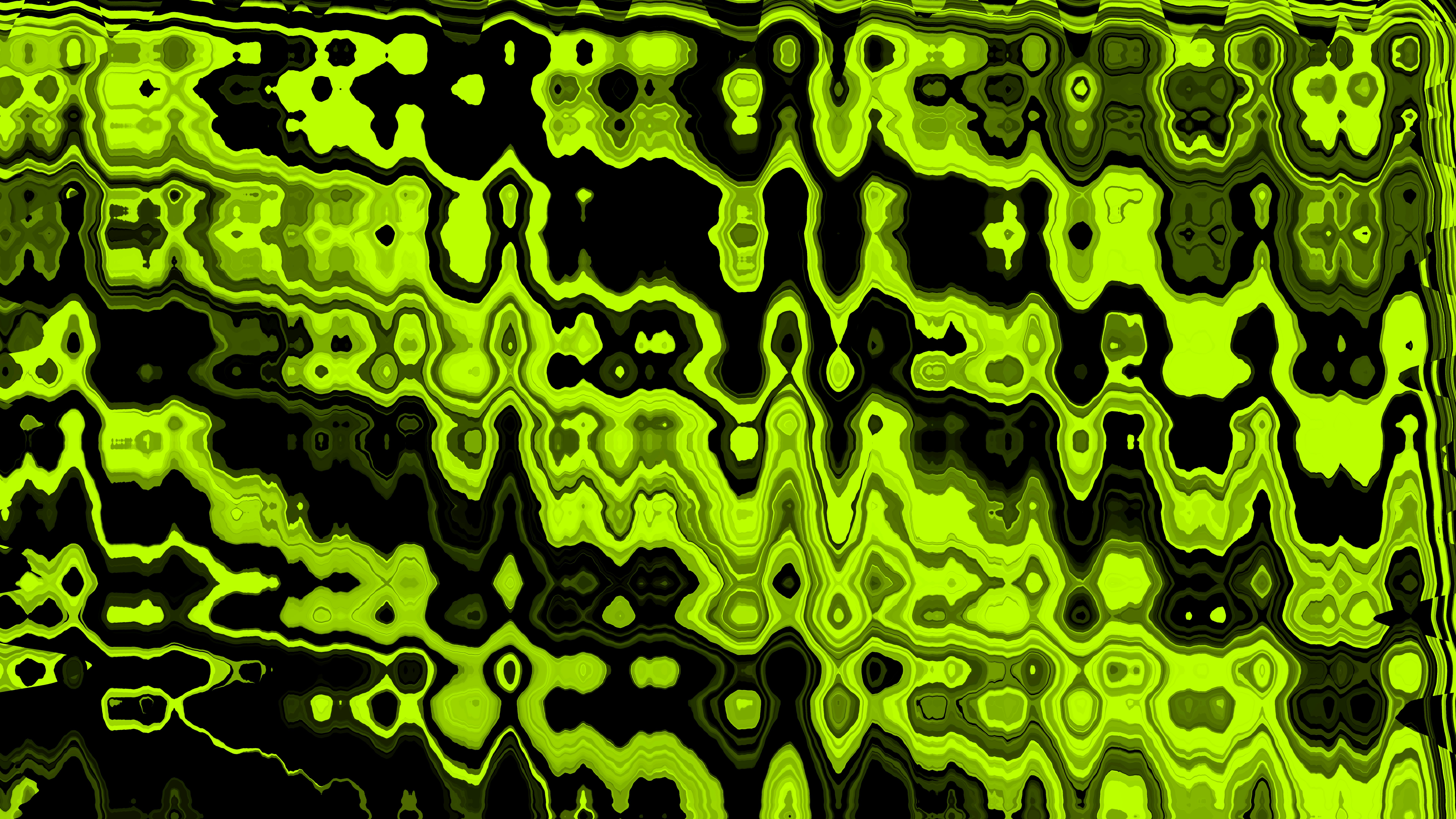 Abstract wavy pattern of neon green and black