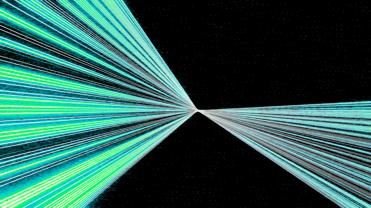 Abstract cosmic light over a starfield, the Bashar transmission