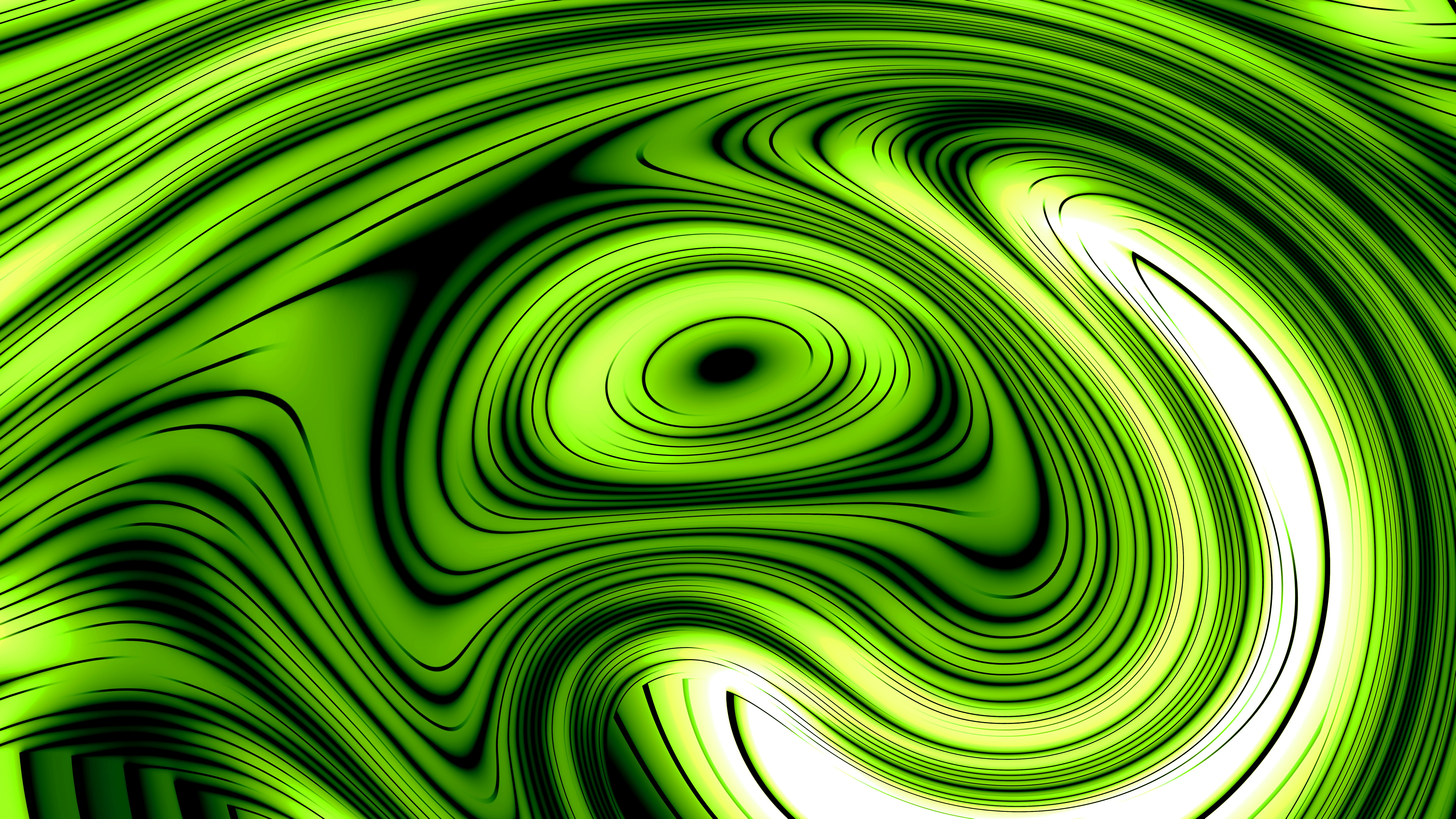 Swirling abstract green and black pattern