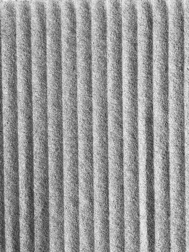 Close-up of corrugated board flute structure
