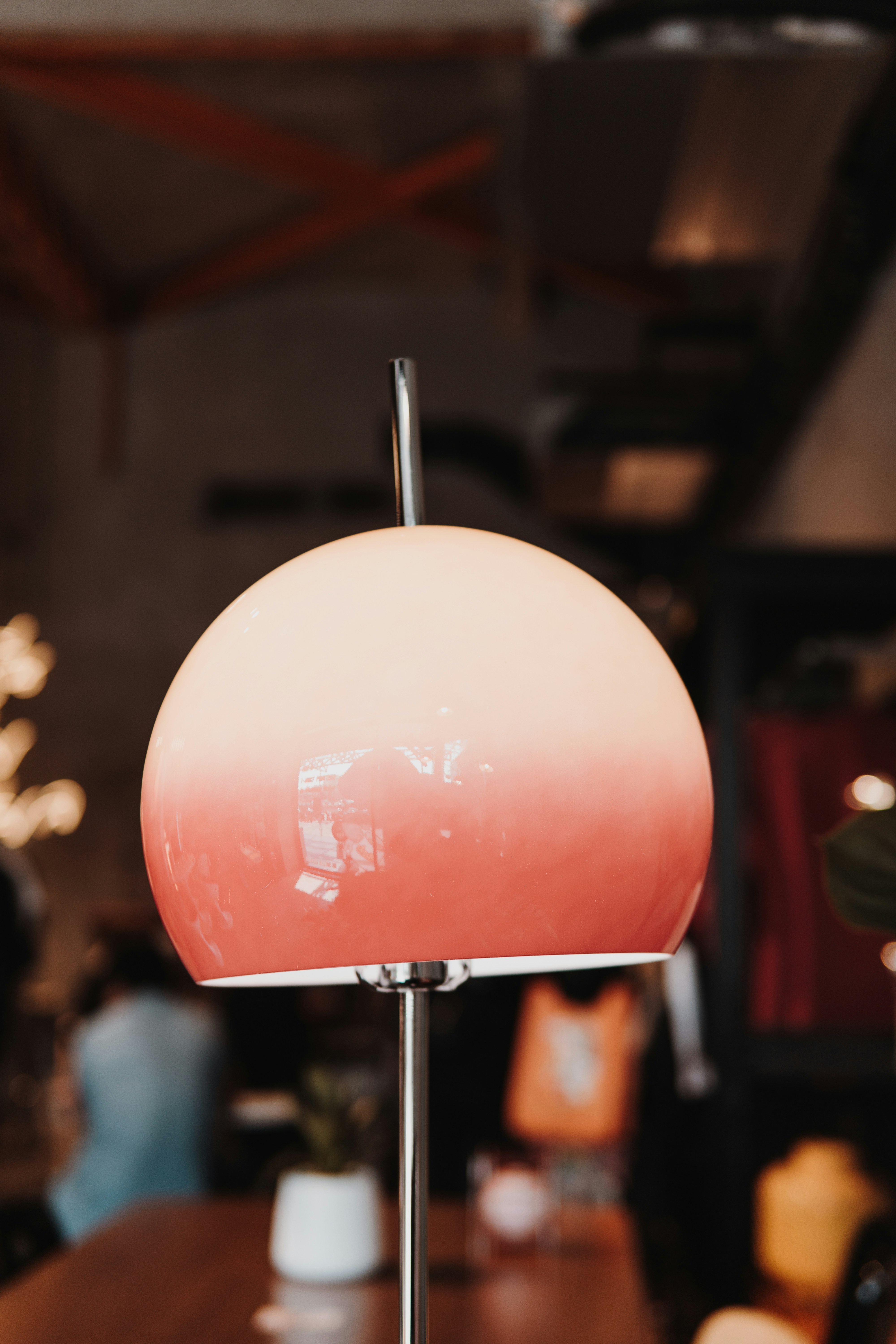 A modern lamp with a gradient shade