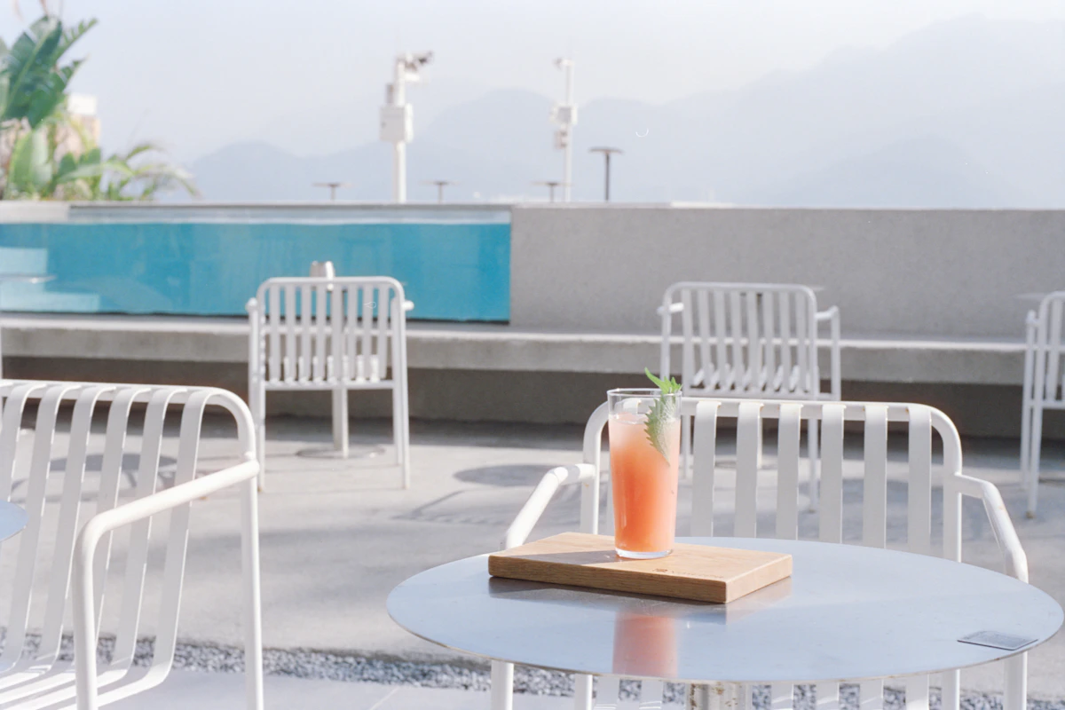 Refreshing drink at a poolside gathering