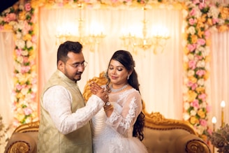 A couple dancing at a wedding reception