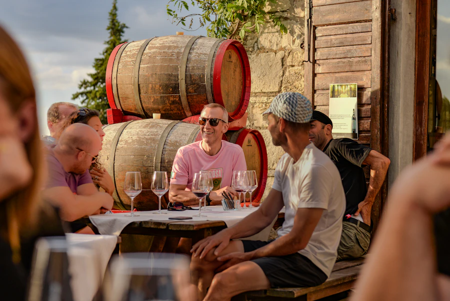Guests enjoying a guided wine tasting