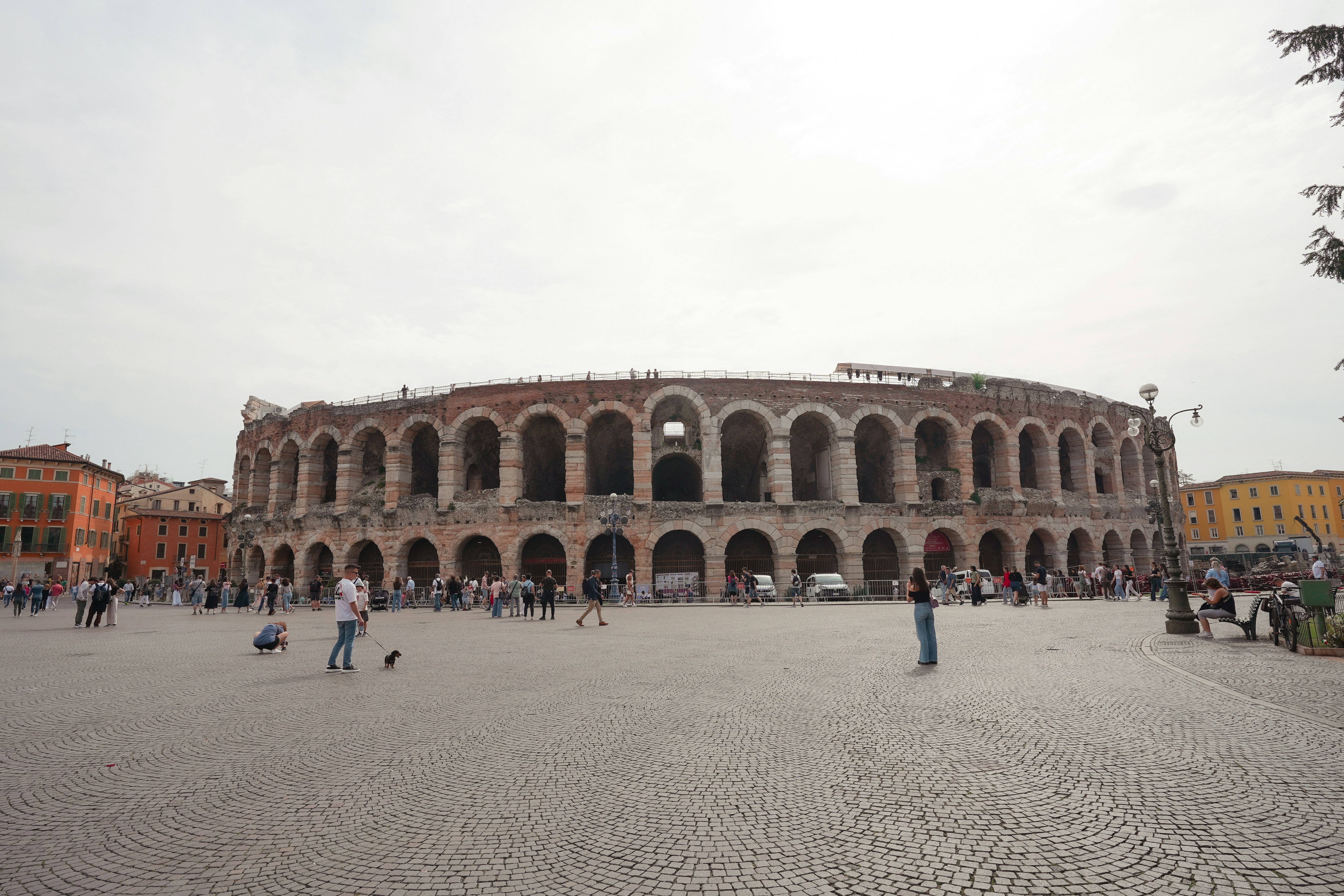 Arena di verona with people in the plaza