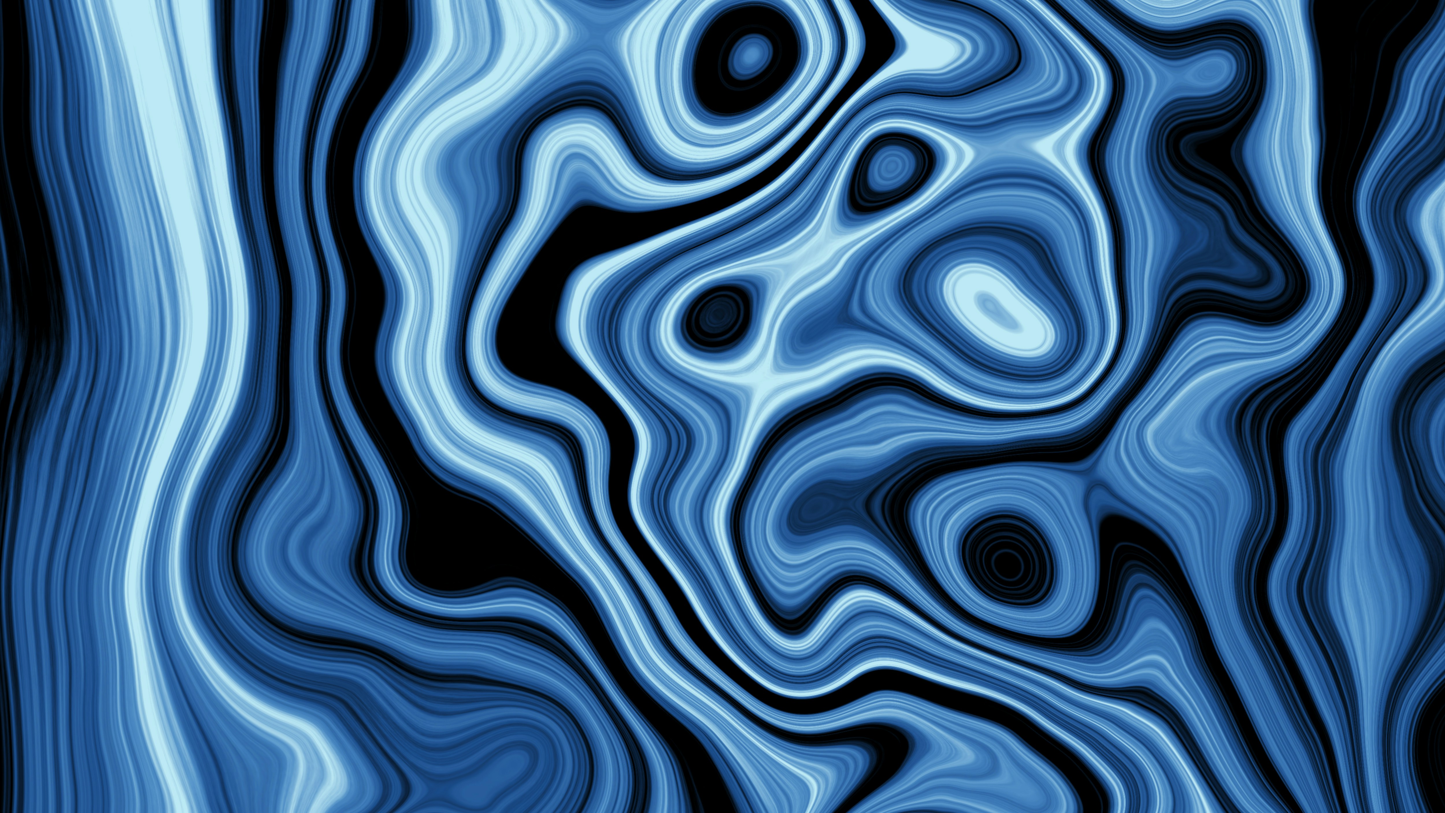Abstract blue and black wavy pattern
