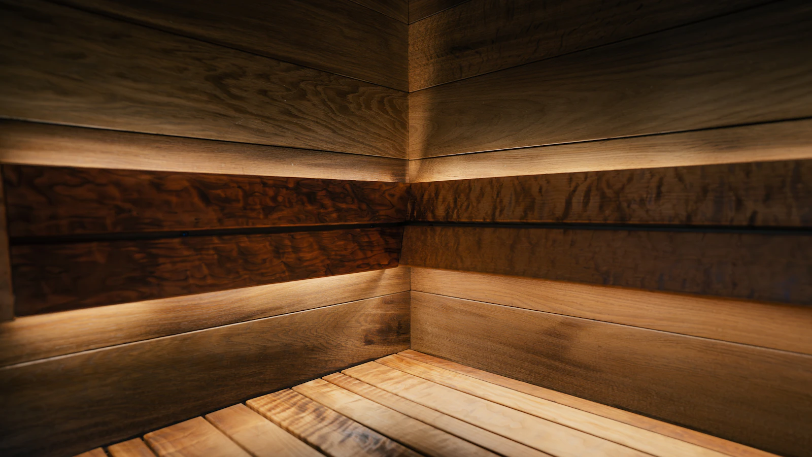 Warmly lit wooden consulting and treatment room interior