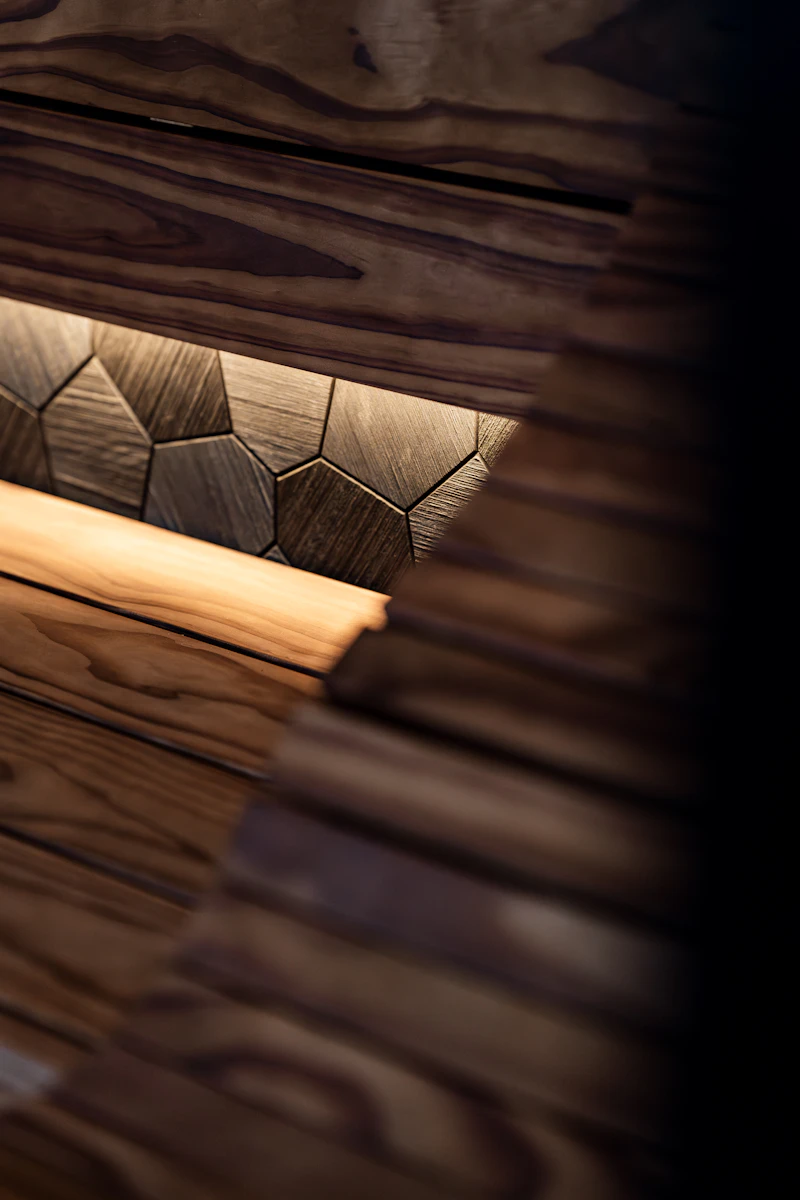 Accent wall with vertical wood slat trim