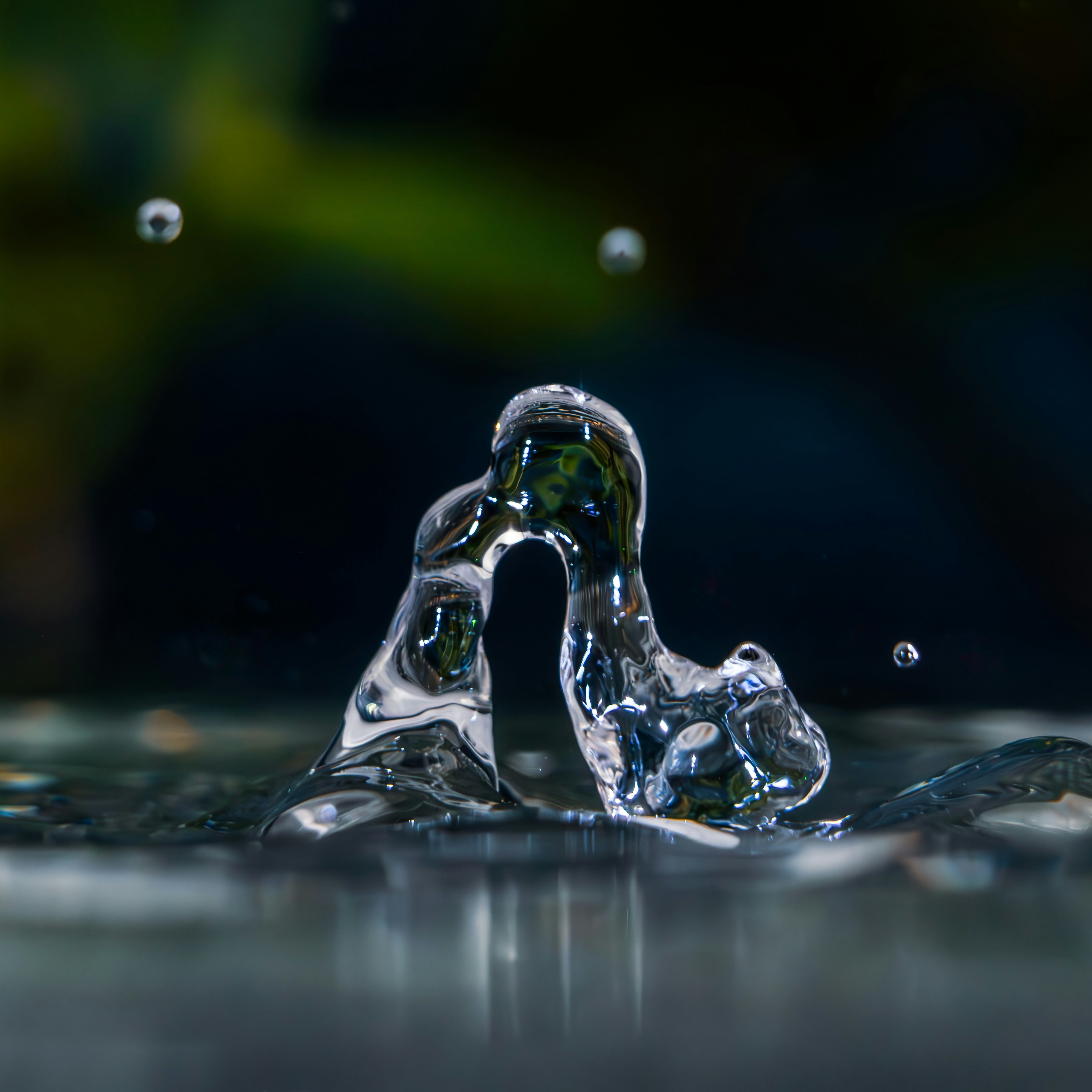Abstract water splash frozen in motion.