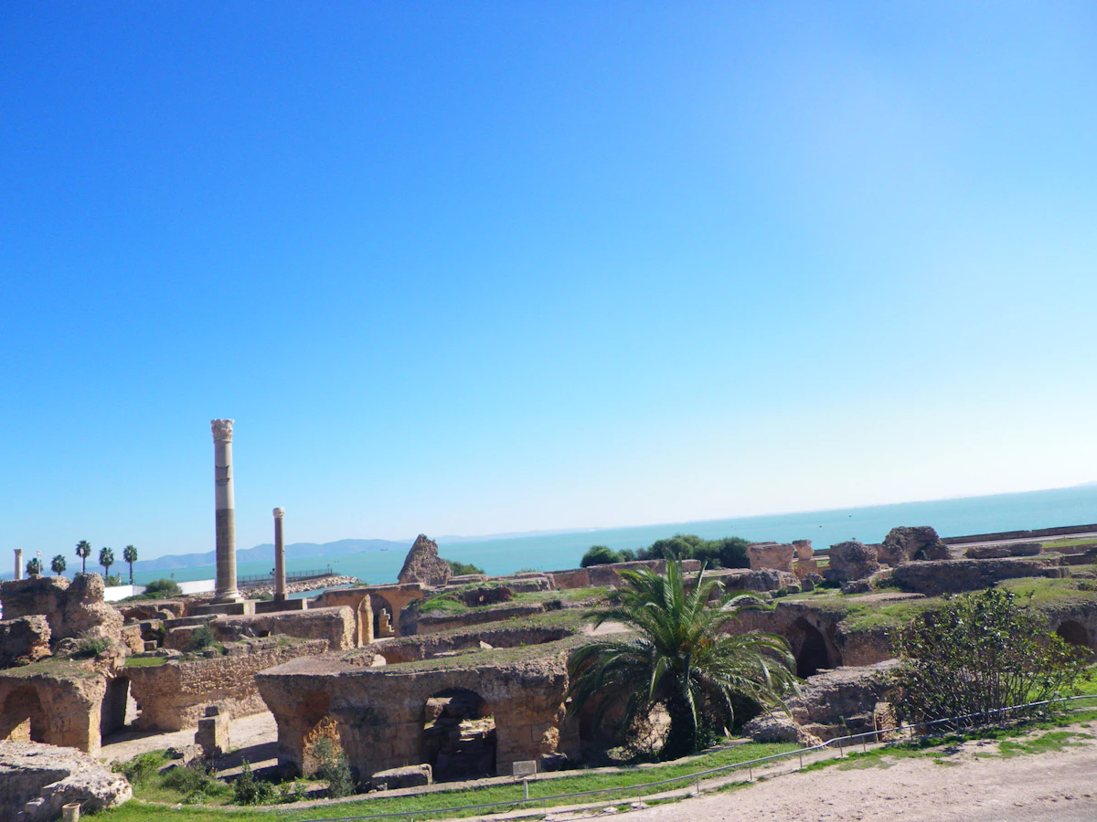 The ancient ruins of Carthage beside the sea