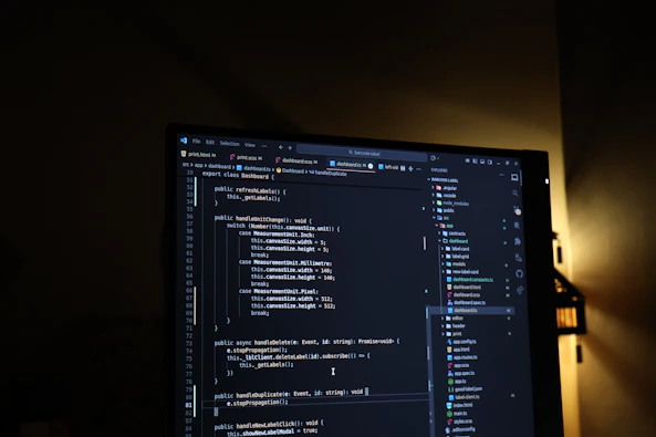 Computer screen displaying lines of code