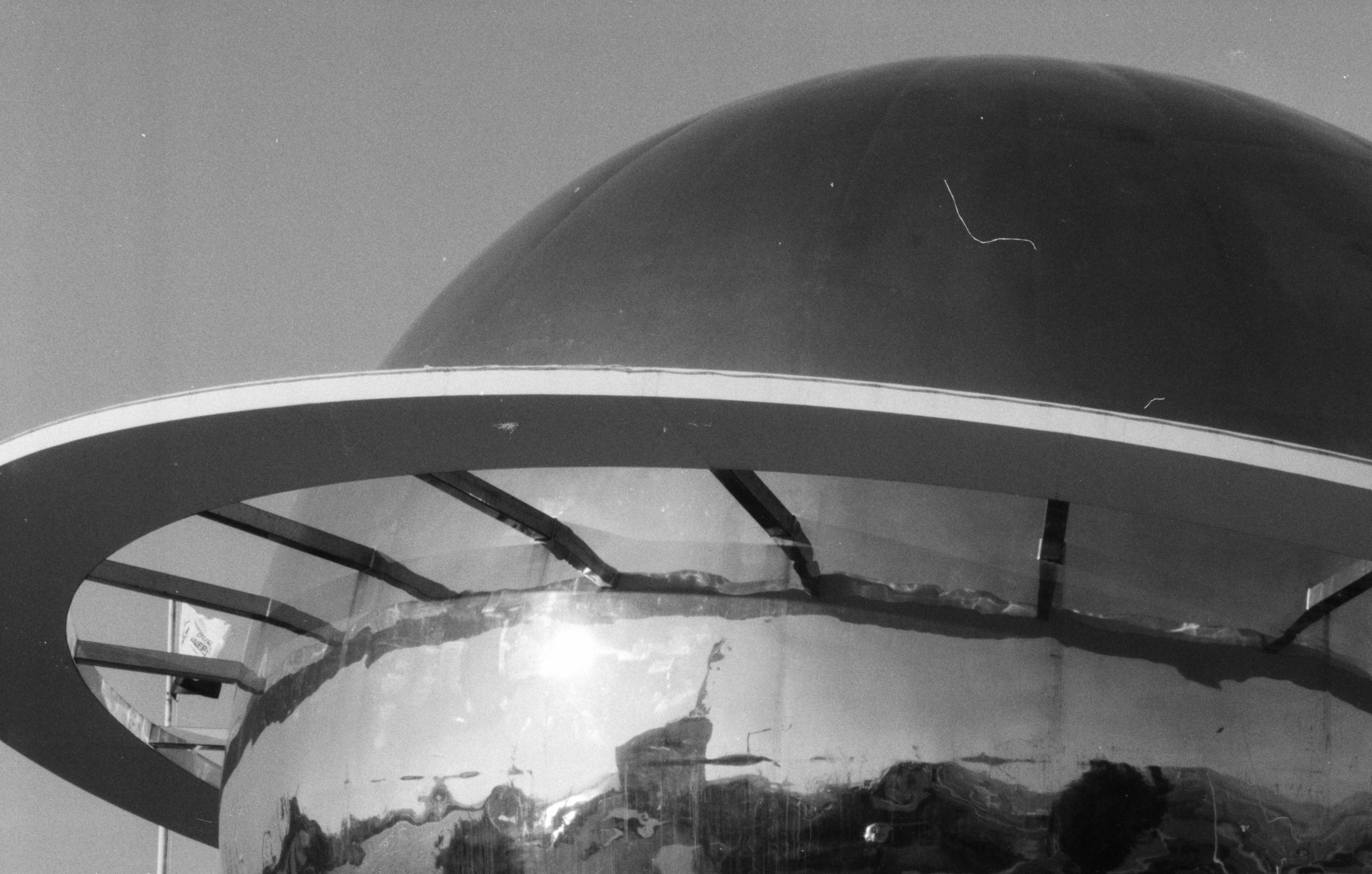Close-up of a futuristic dome structure