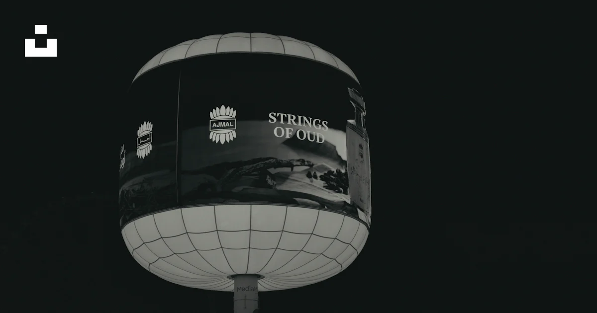 Advertisement String A spherical billboard advertising