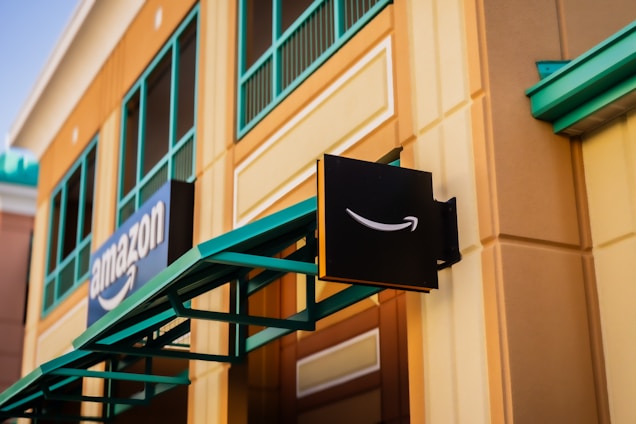 Amazon store entrance with signage